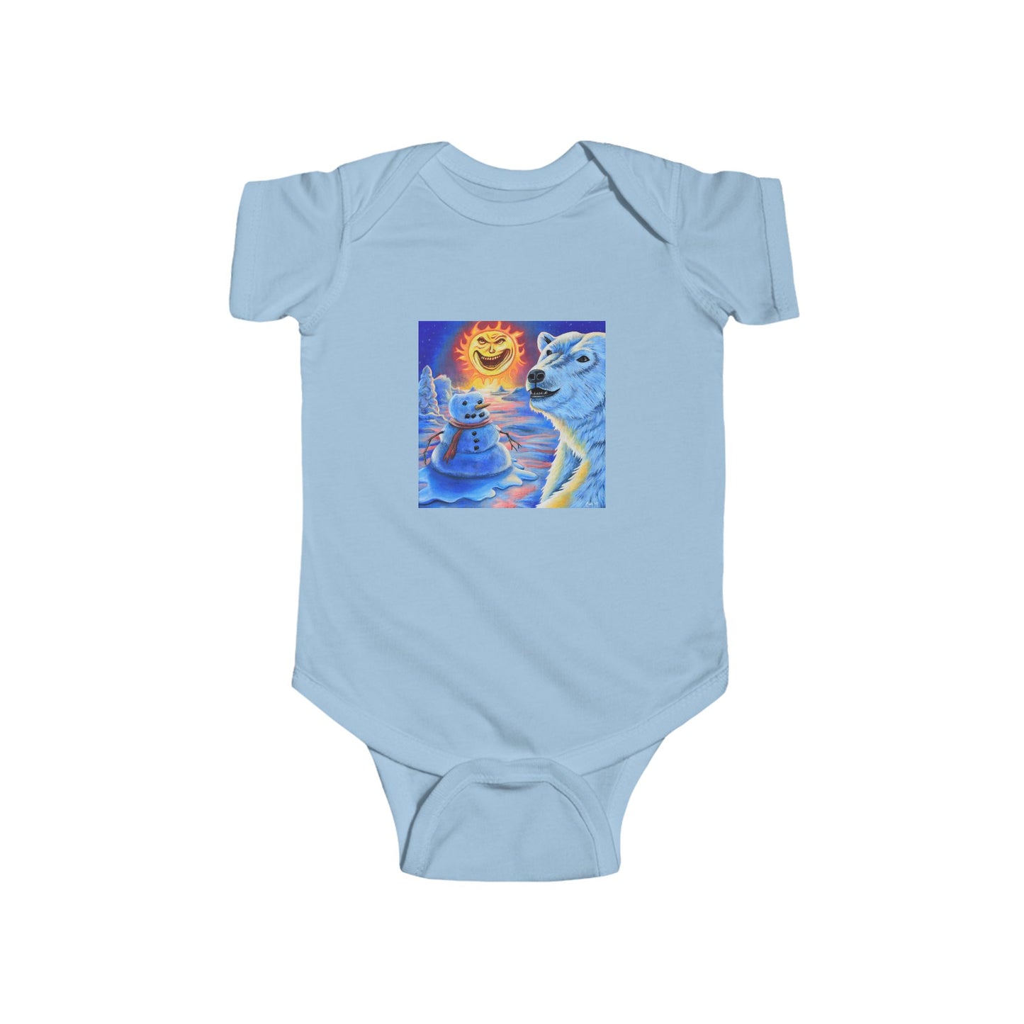 Cute Baby Bodysuit with Colorful Polar Bear Art, Infant Clothes, Baby Shower Gift, Toddler Outfit, Summer Wear