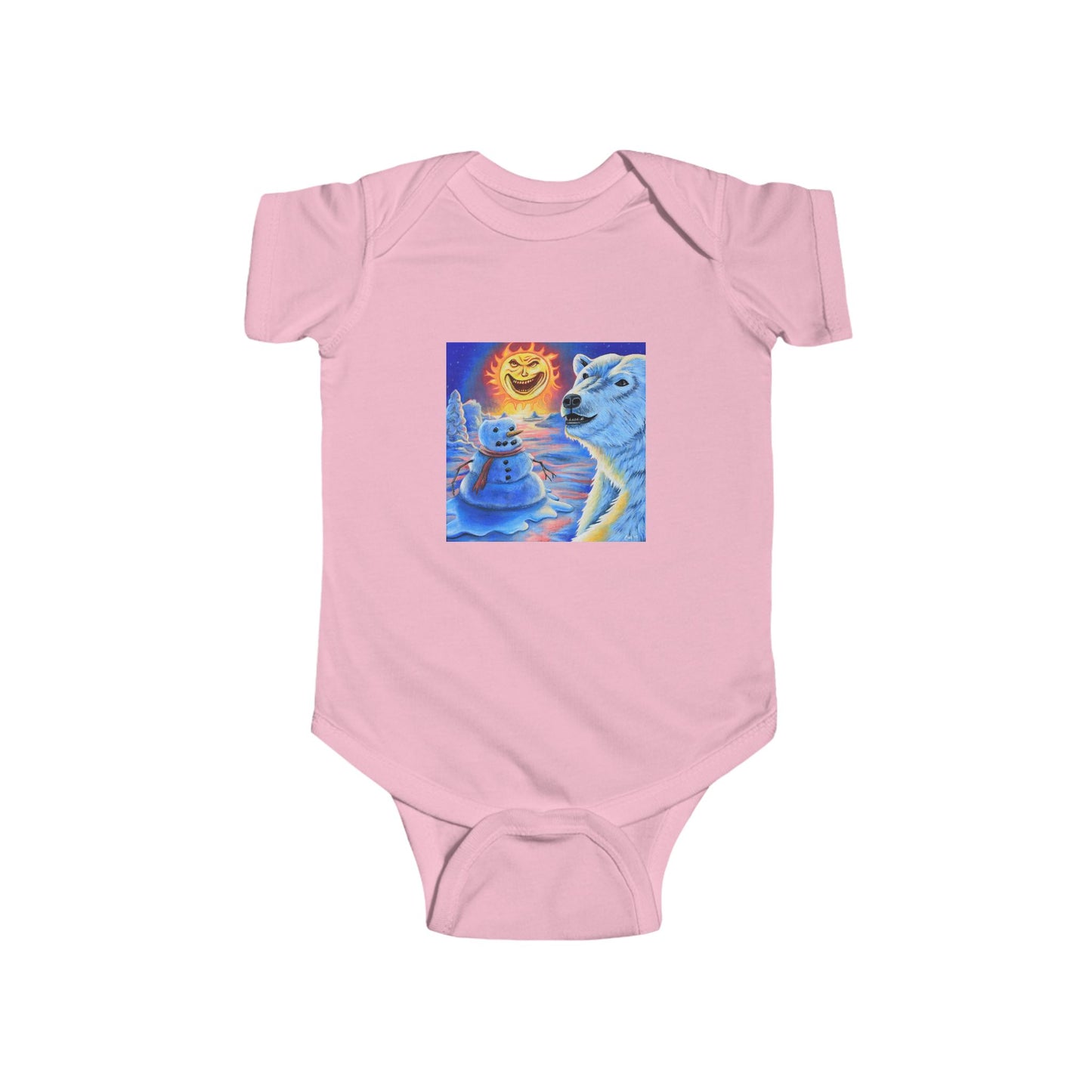 Cute Baby Bodysuit with Colorful Polar Bear Art, Infant Clothes, Baby Shower Gift, Toddler Outfit, Summer Wear