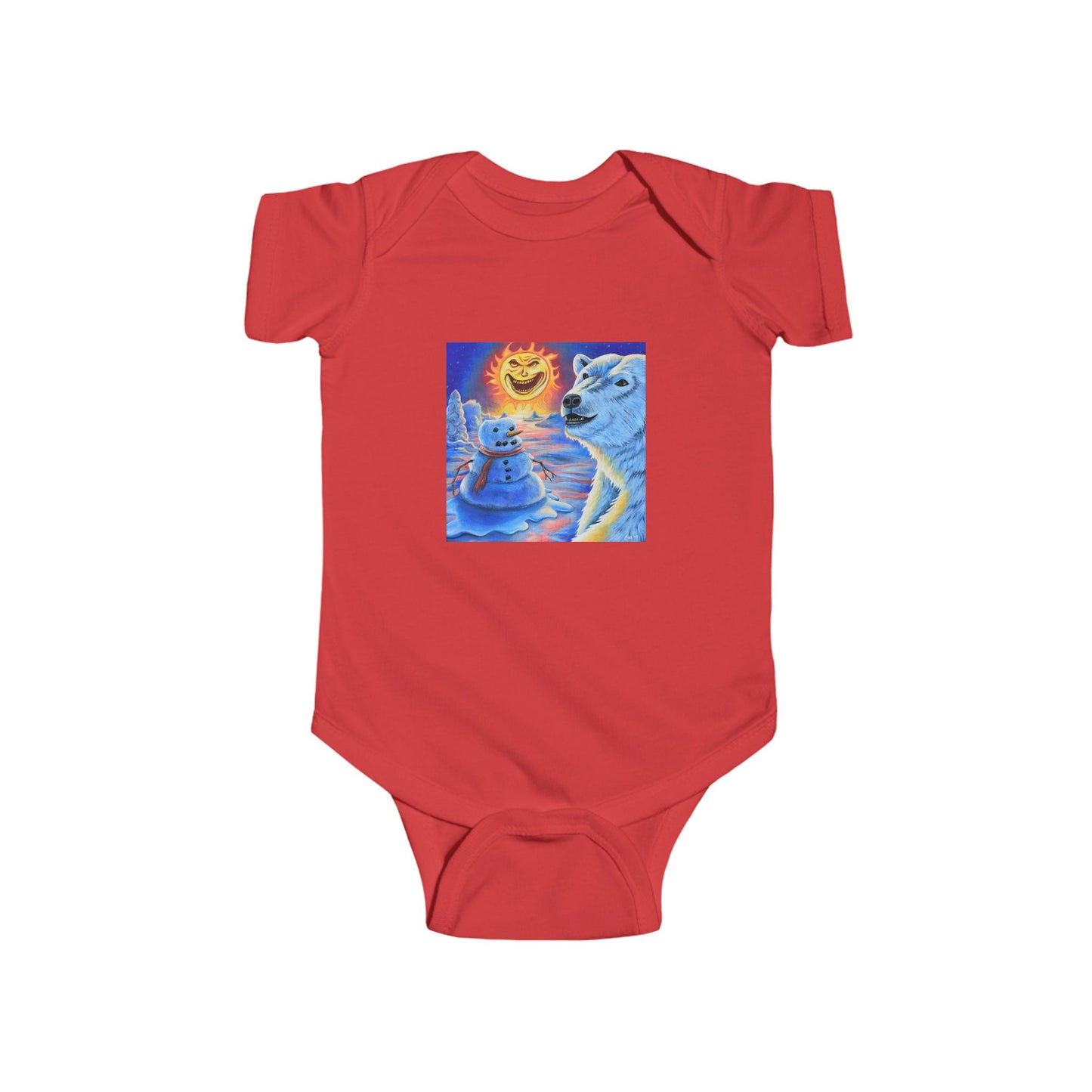 Cute Baby Bodysuit with Colorful Polar Bear Art, Infant Clothes, Baby Shower Gift, Toddler Outfit, Summer Wear
