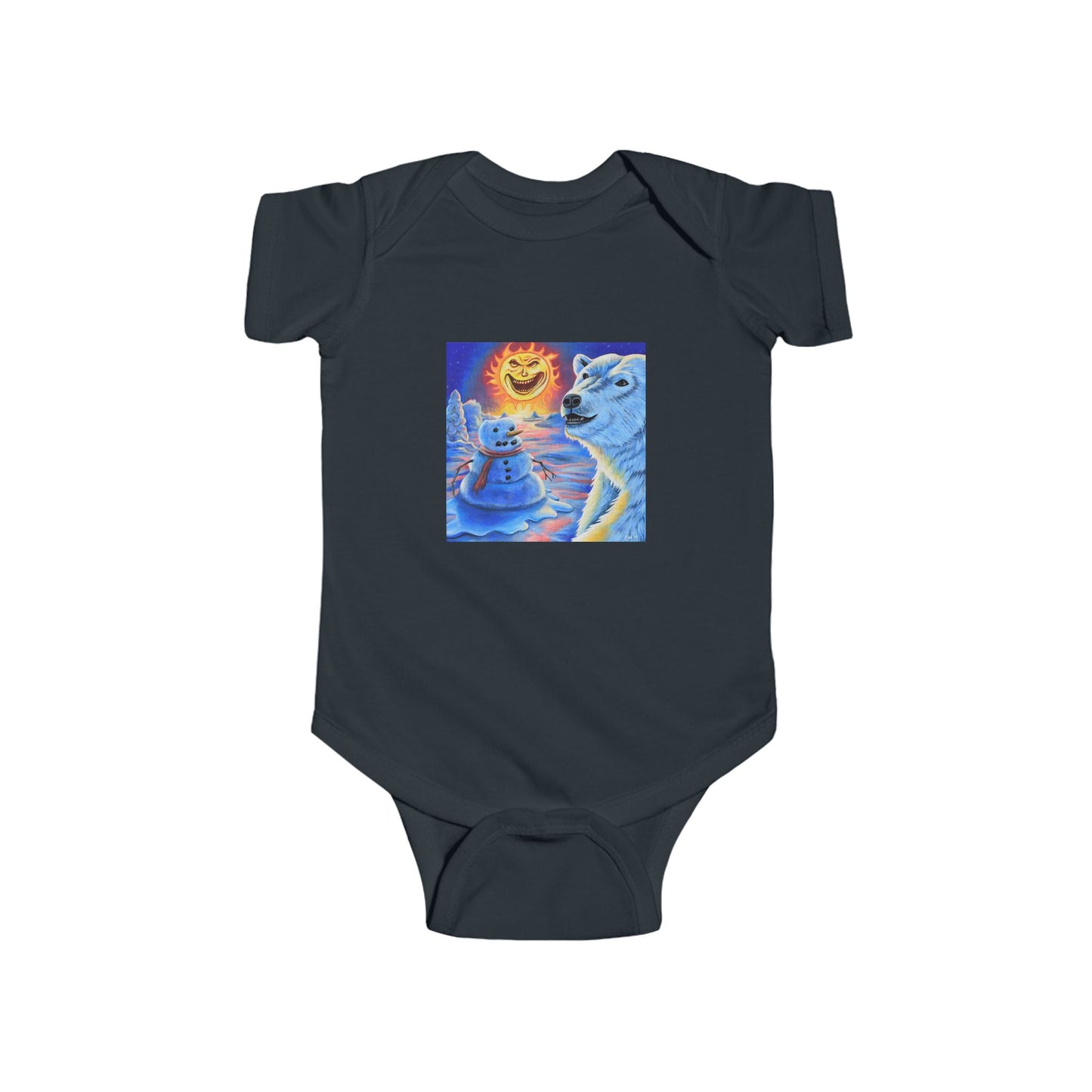 Cute Baby Bodysuit with Colorful Polar Bear Art, Infant Clothes, Baby Shower Gift, Toddler Outfit, Summer Wear