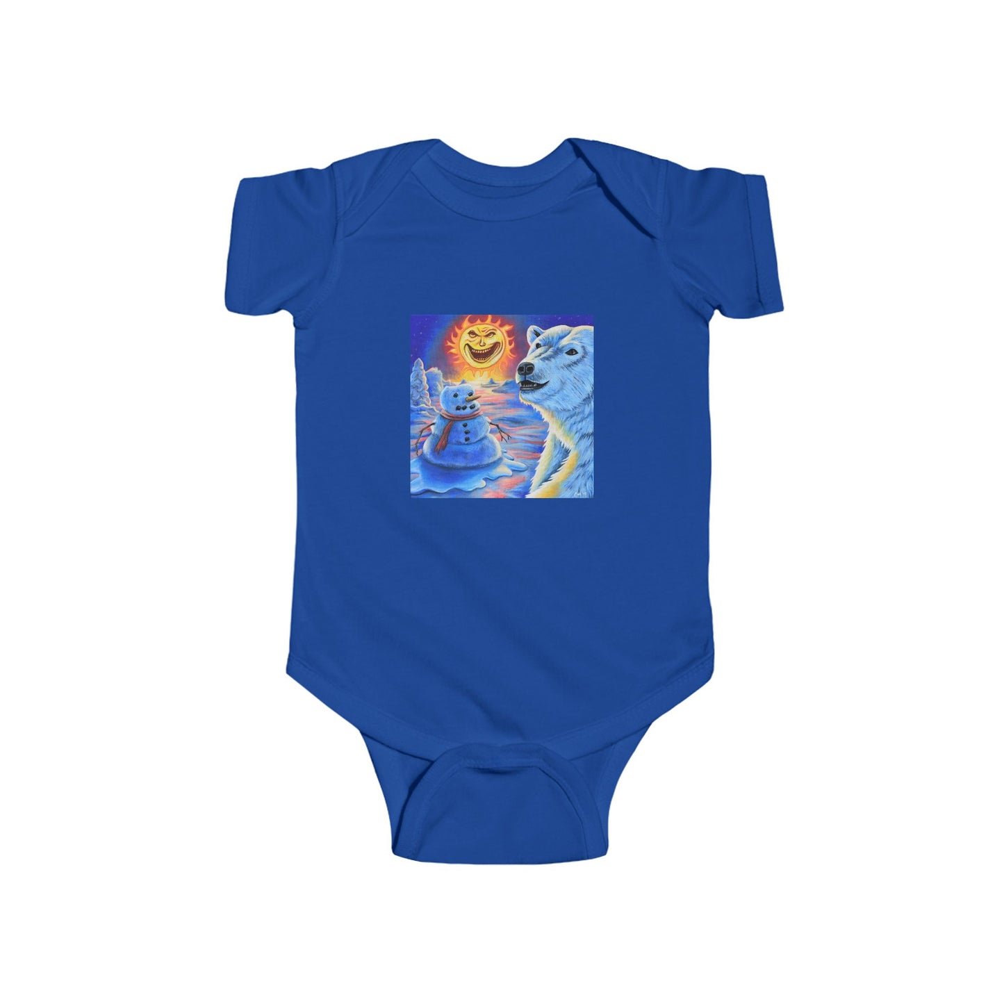 Cute Baby Bodysuit with Colorful Polar Bear Art, Infant Clothes, Baby Shower Gift, Toddler Outfit, Summer Wear