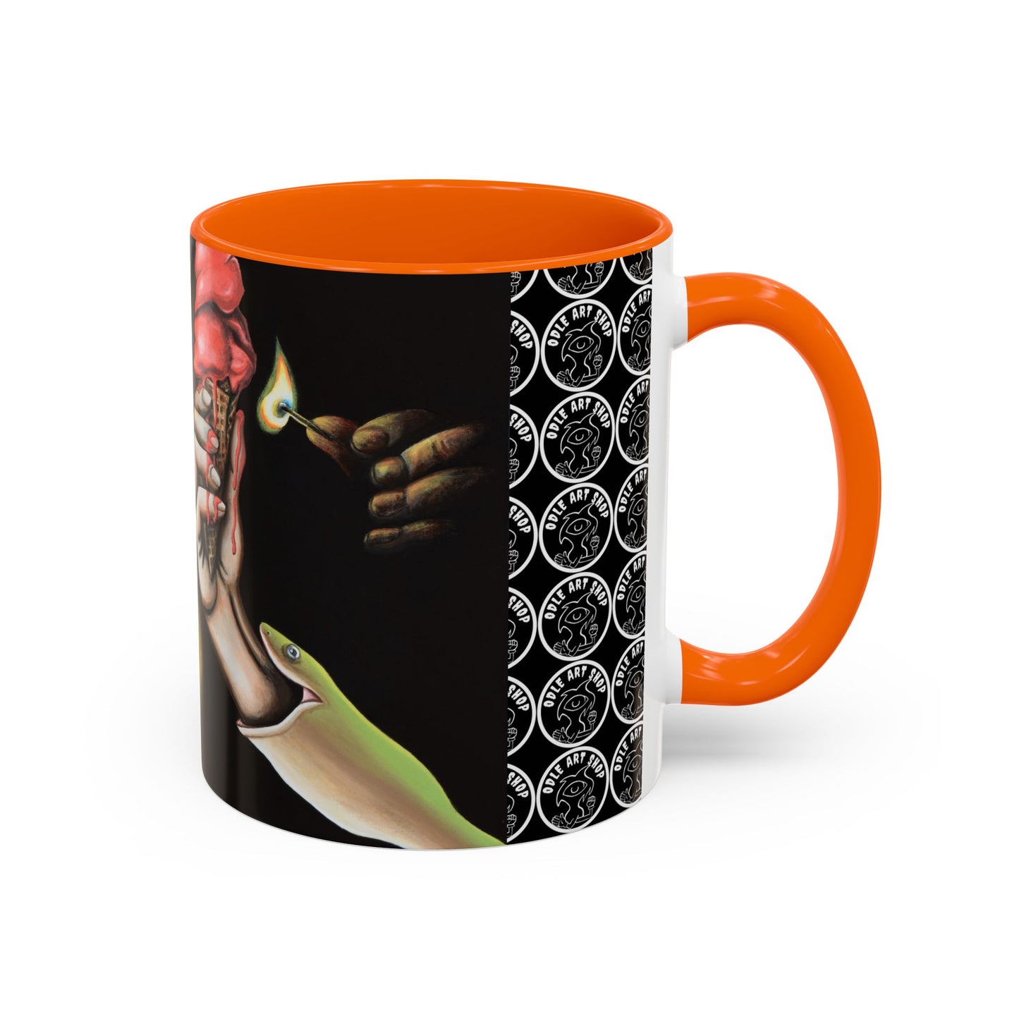 Unique Artistic Accent Coffee Mug with Colorful Ice Cream Design