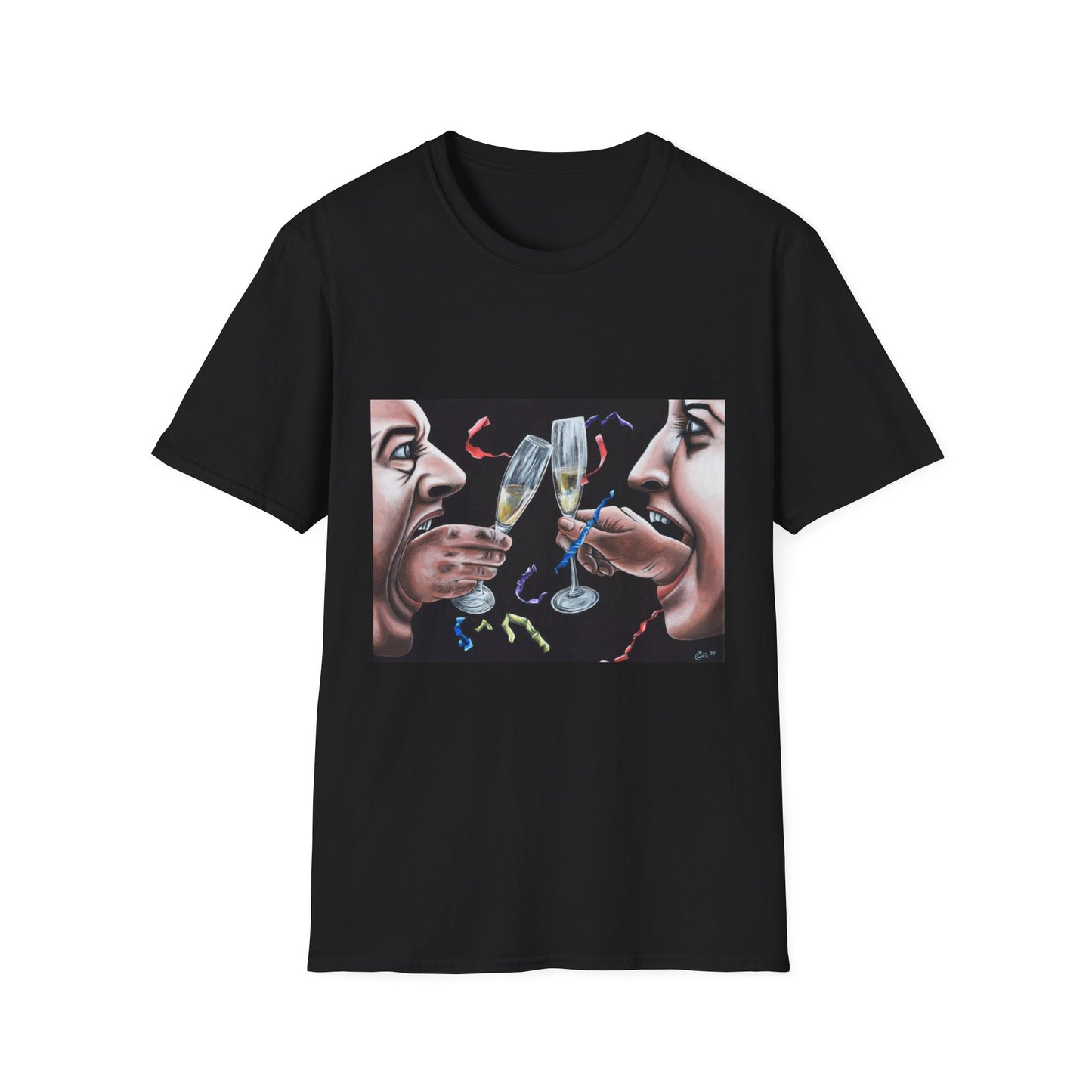 Cheers to Life Unisex Softstyle T-Shirt - Celebrate Moments with Artful Design