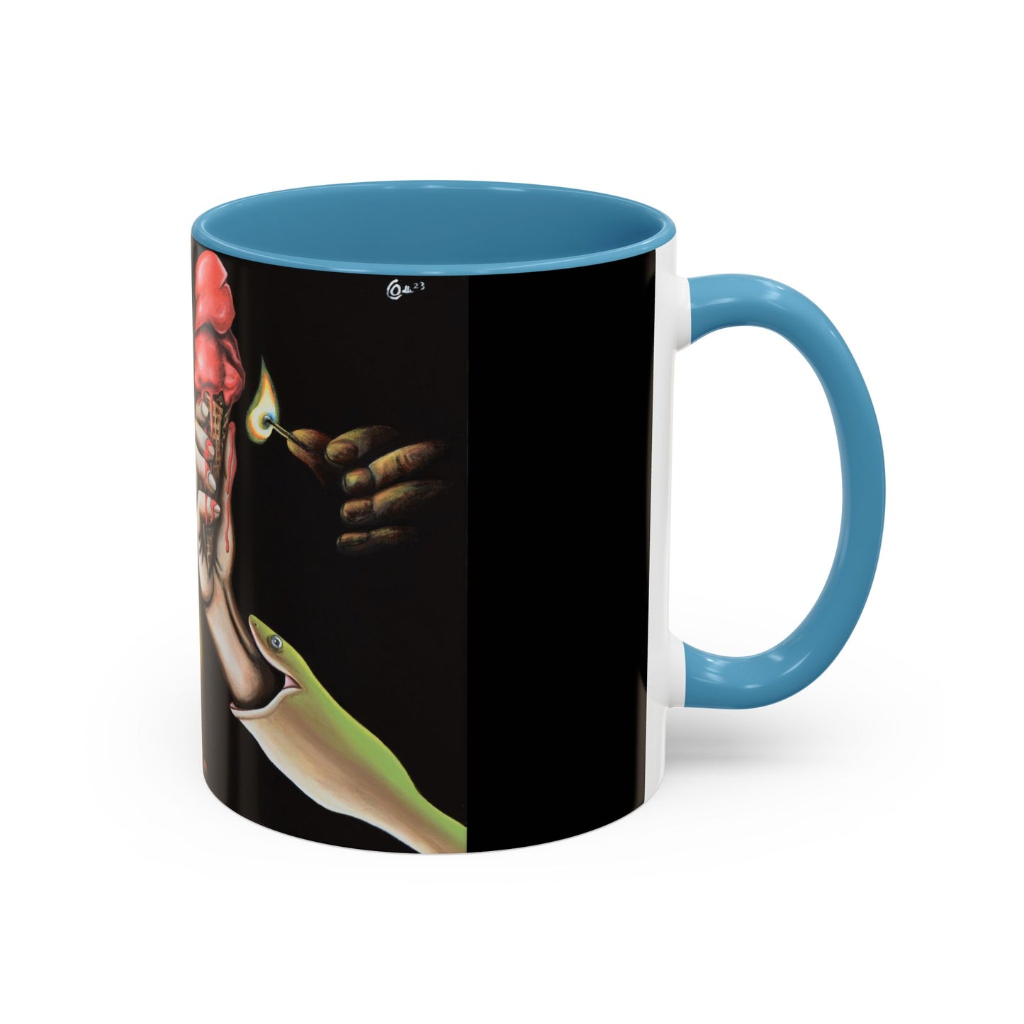 Unique Artistic Accent Coffee Mug with Colorful Ice Cream Design