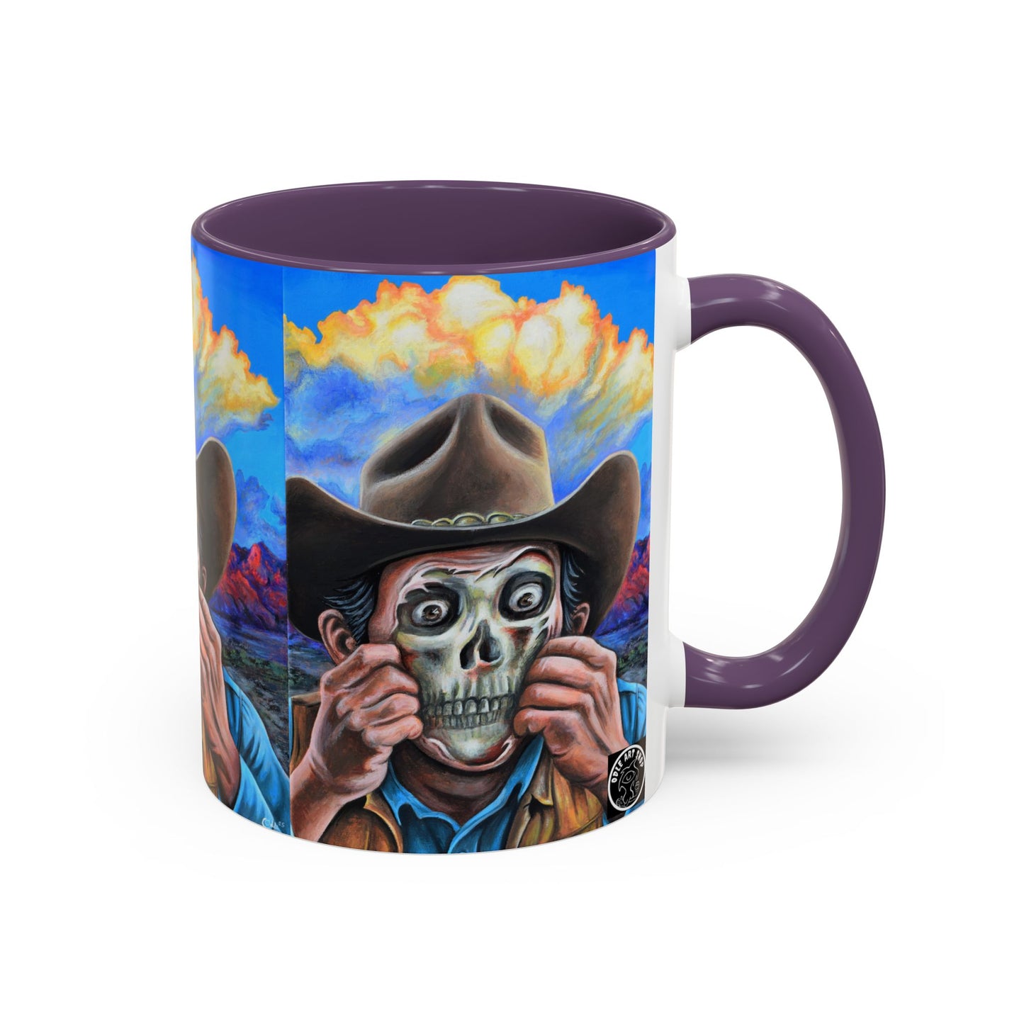 Day of the Dead Accent Coffee Mug, Colorful Skull Design Mug, Halloween Coffee Cup, Gift for Latinos, Unique Art Coffee Mug