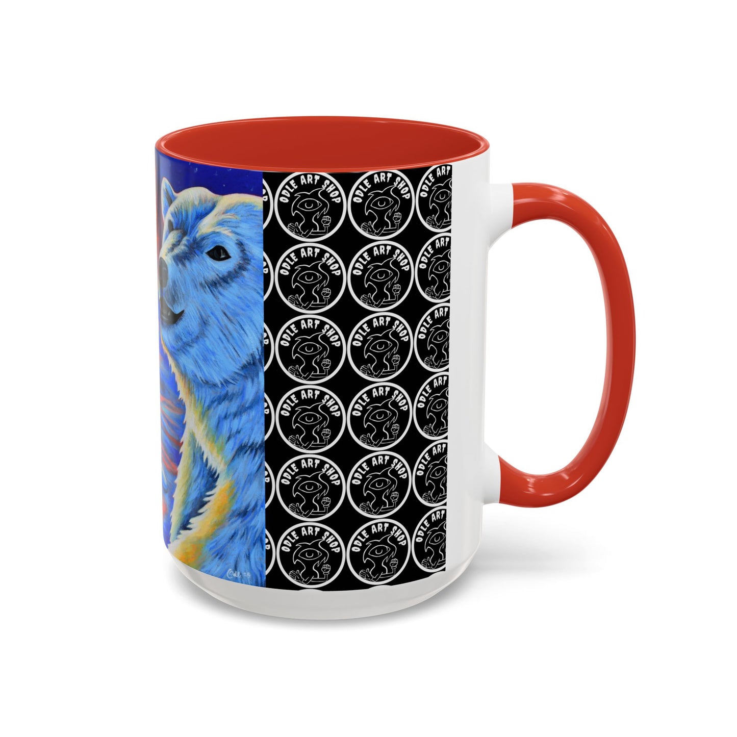 Vibrant Polar Art Coffee Mug | Fun Winter Beverage Cup, Holiday Gift, Unique Decor, Colorful Drinkware, Snowman Design