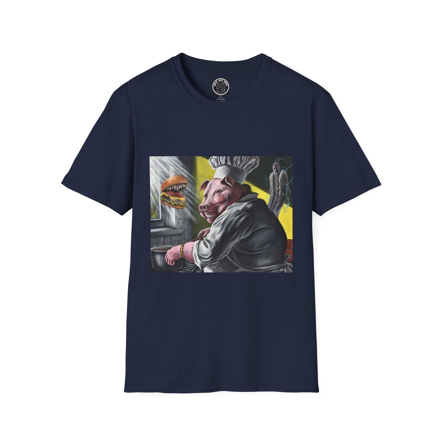 T-Shirt — Surreal Chef Pig Illustration Graphic Tee