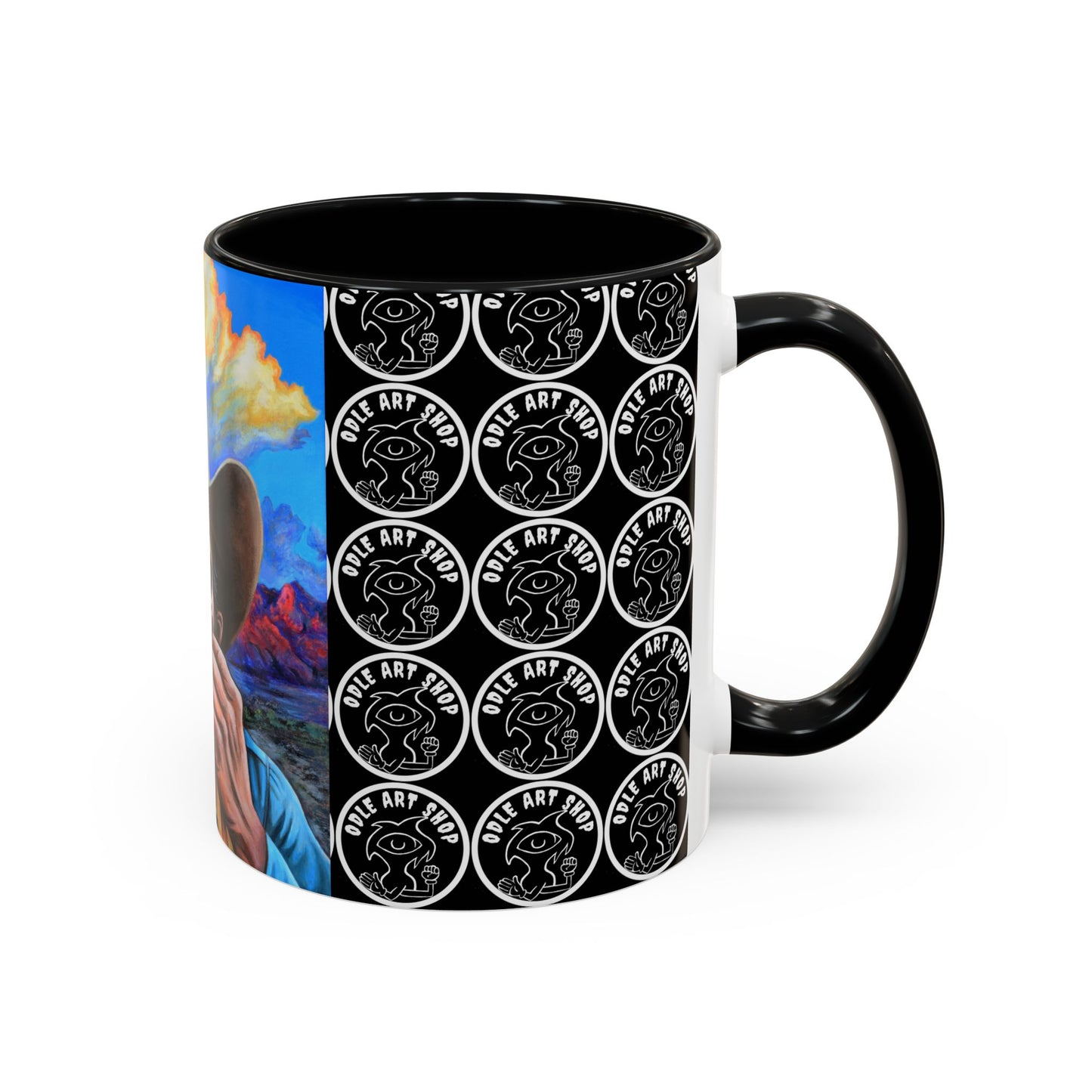 Day of the Dead Accent Coffee Mug, Colorful Skull Design Mug, Halloween Coffee Cup, Unique Art Coffee Mug