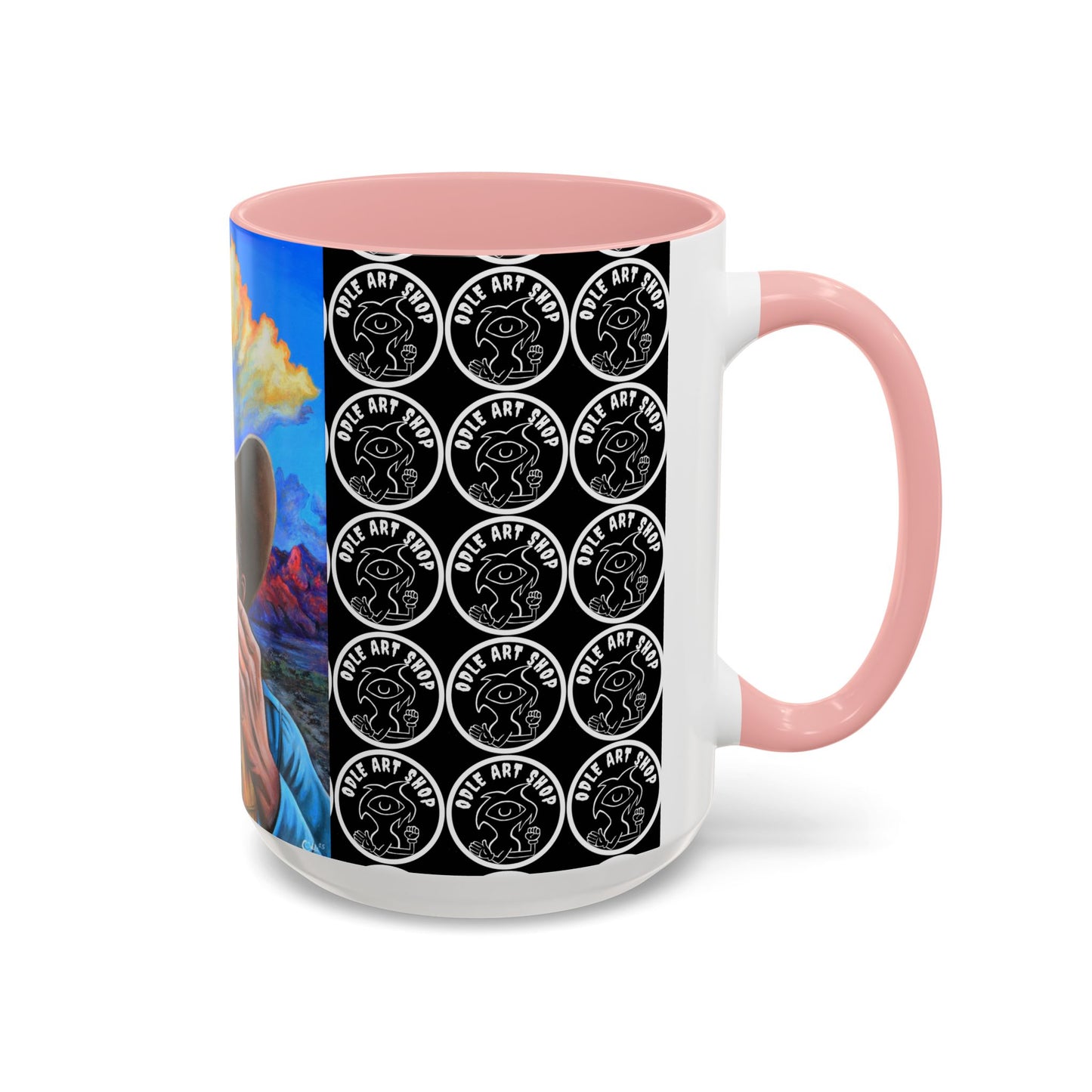 Day of the Dead Accent Coffee Mug, Colorful Skull Design Mug, Halloween Coffee Cup, Unique Art Coffee Mug