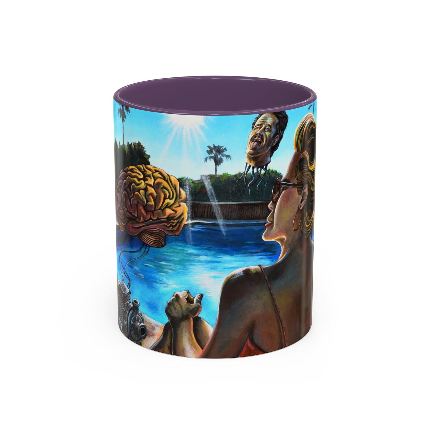 Surreal Poolside Art Coffee Mug — Color Accent 11/15oz