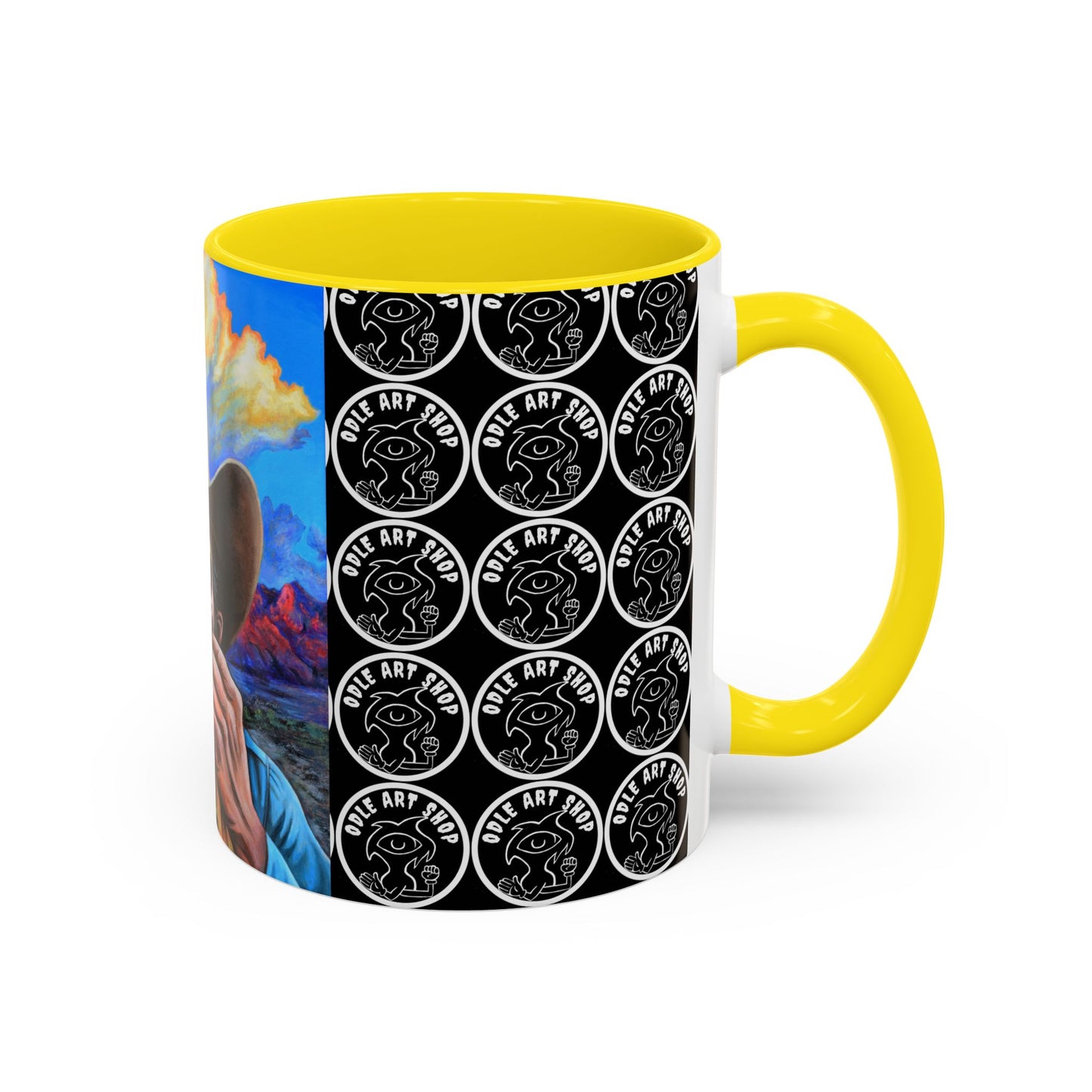 Day of the Dead Accent Coffee Mug, Colorful Skull Design Mug, Halloween Coffee Cup, Unique Art Coffee Mug