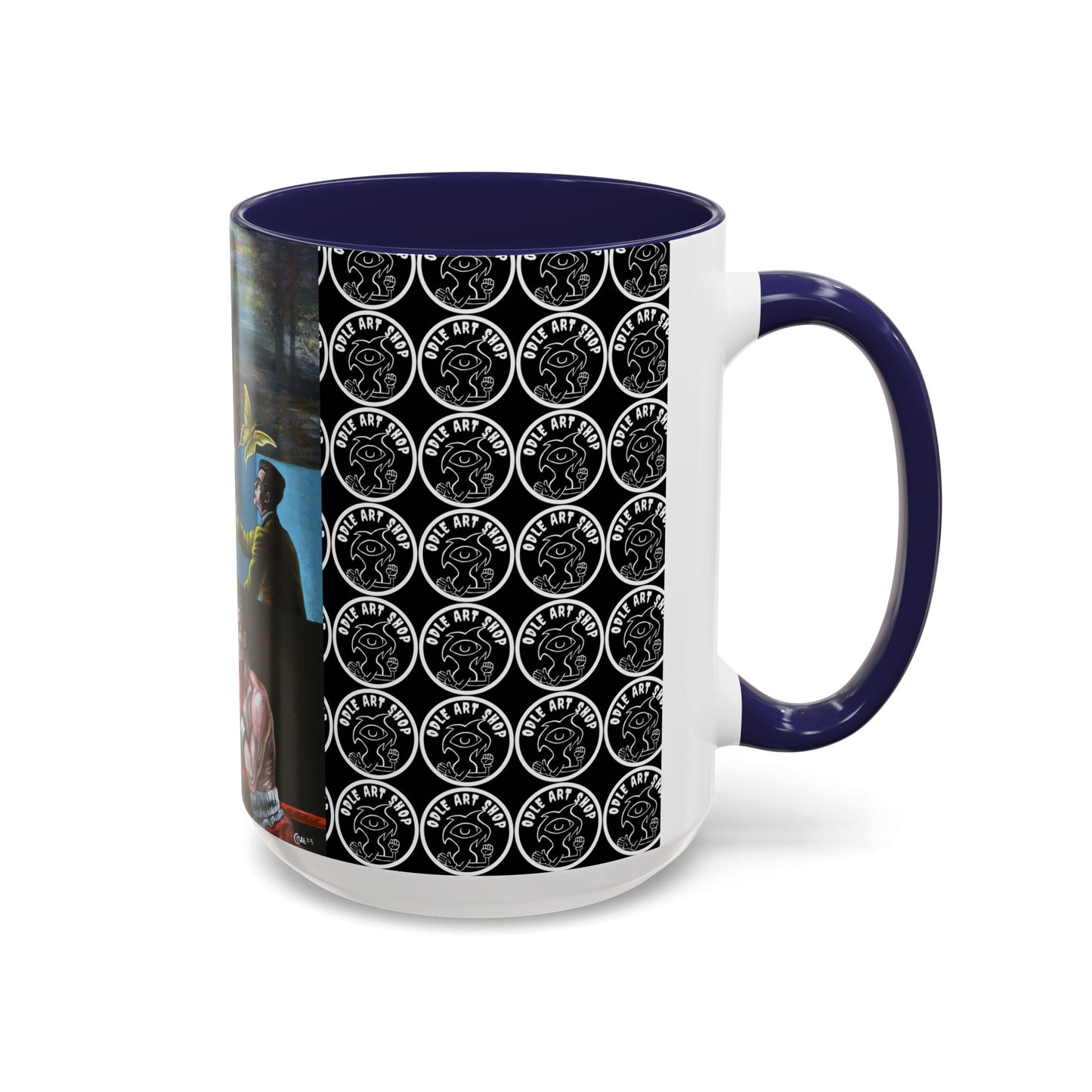 Literary Classics Collage Accent Coffee Mug — Boxing, Butterflies & Dark Forest Art (11/15oz)