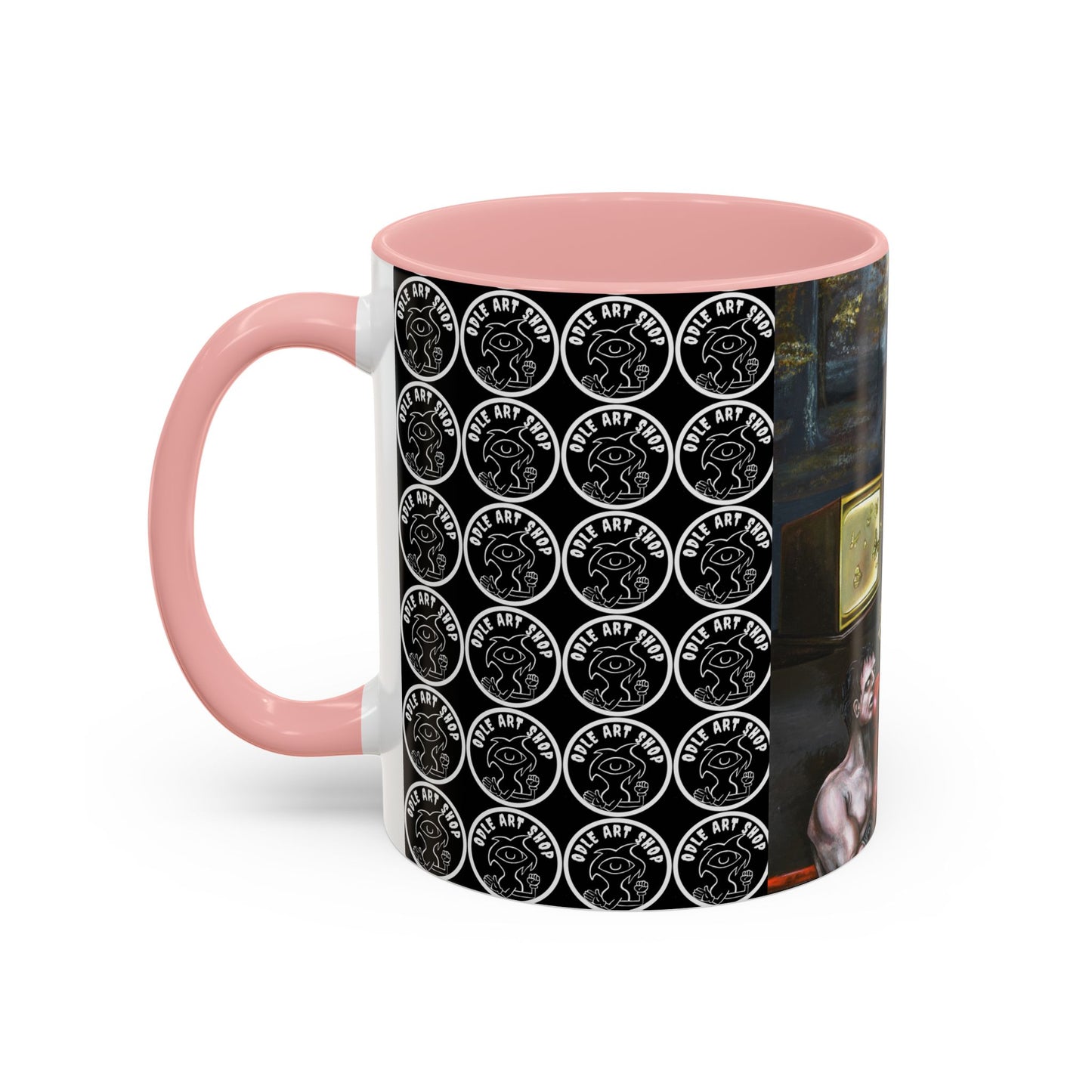Literary Classics Collage Accent Coffee Mug — Boxing, Butterflies & Dark Forest Art (11/15oz)