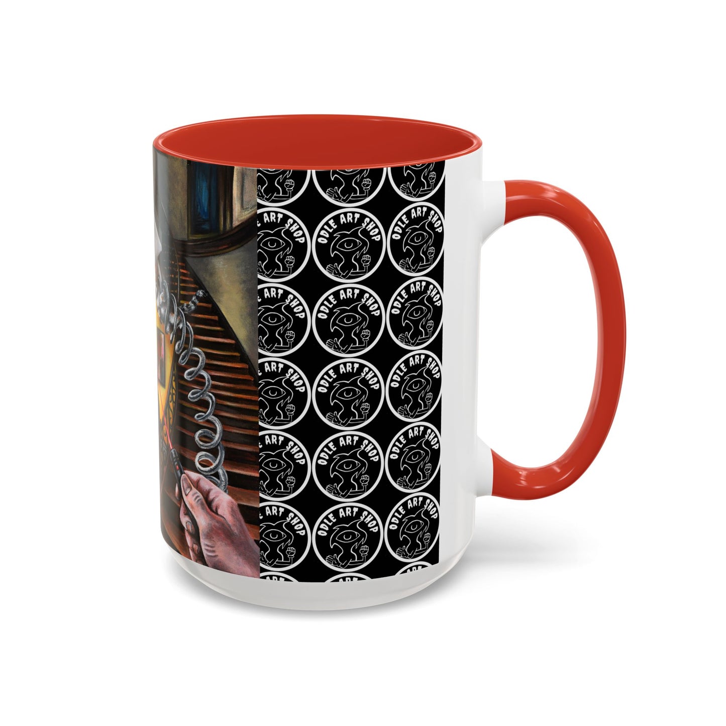 Surreal Dinner Party Accent Coffee Mug — Whimsical Art Coffee Cup (11/15oz)