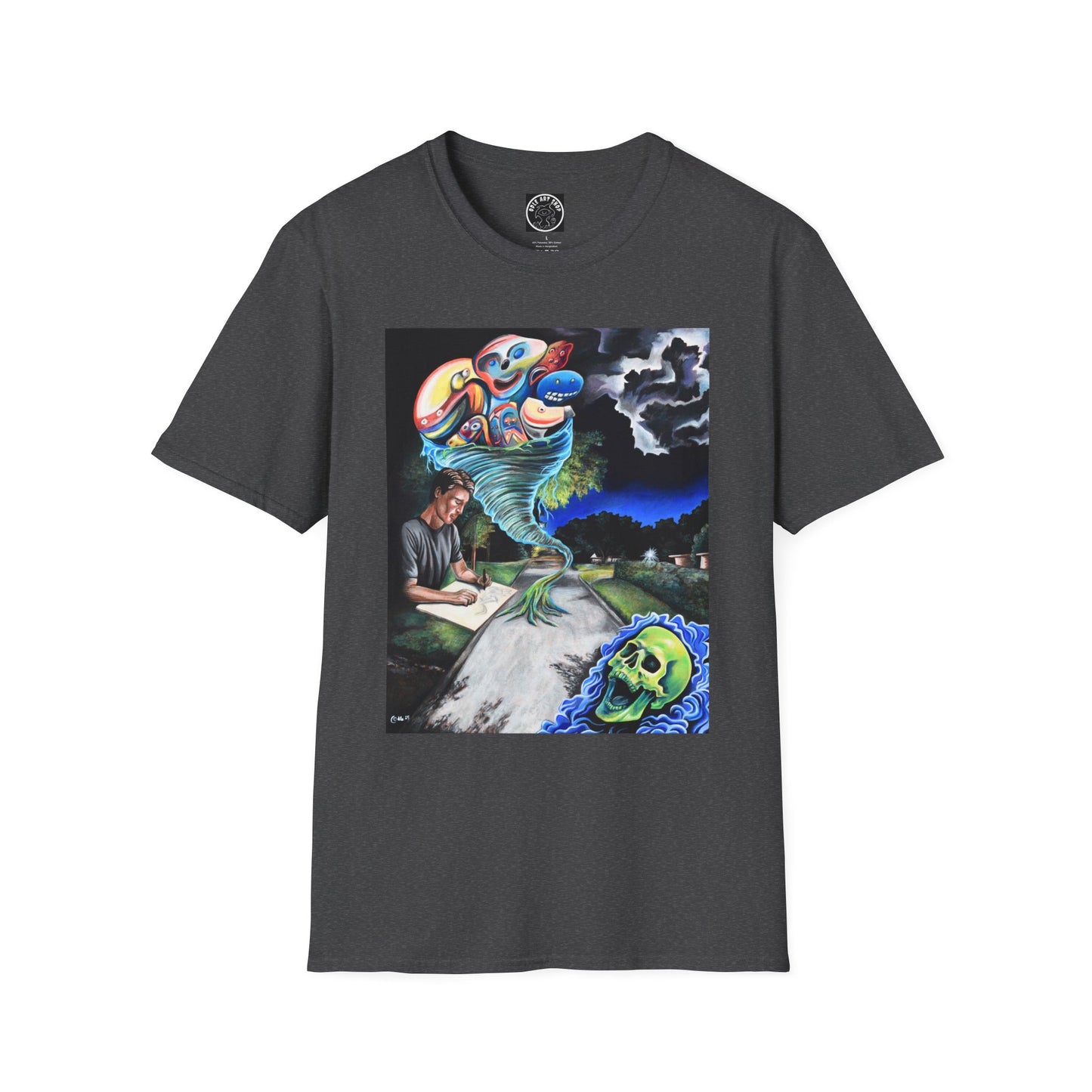 Artistic Unisex Softstyle T-Shirt with Unique Graphic Design, Casual Wear, Graphic Tee, Gift for Art Lovers, Comfortable & Stylish