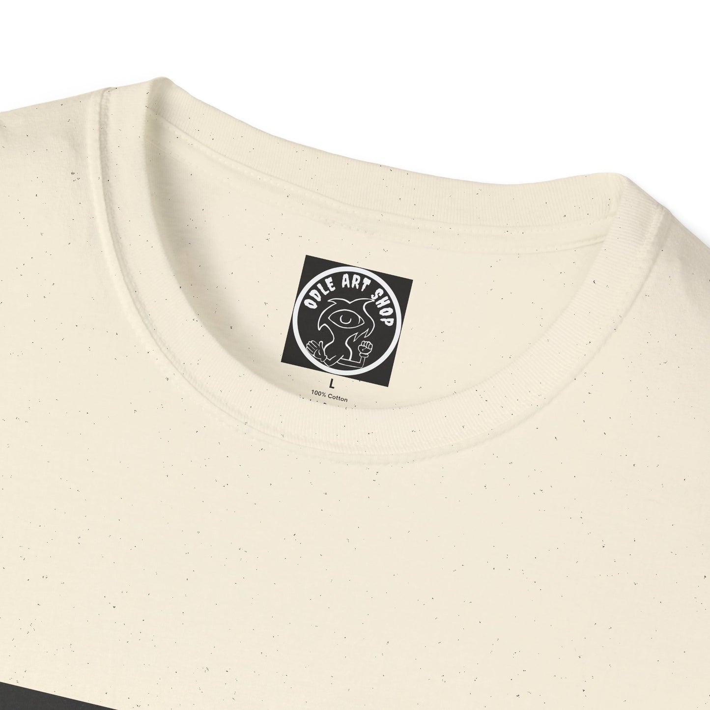 Surreal Smiley Mask Art T-Shirt — Retro TV Night Scene