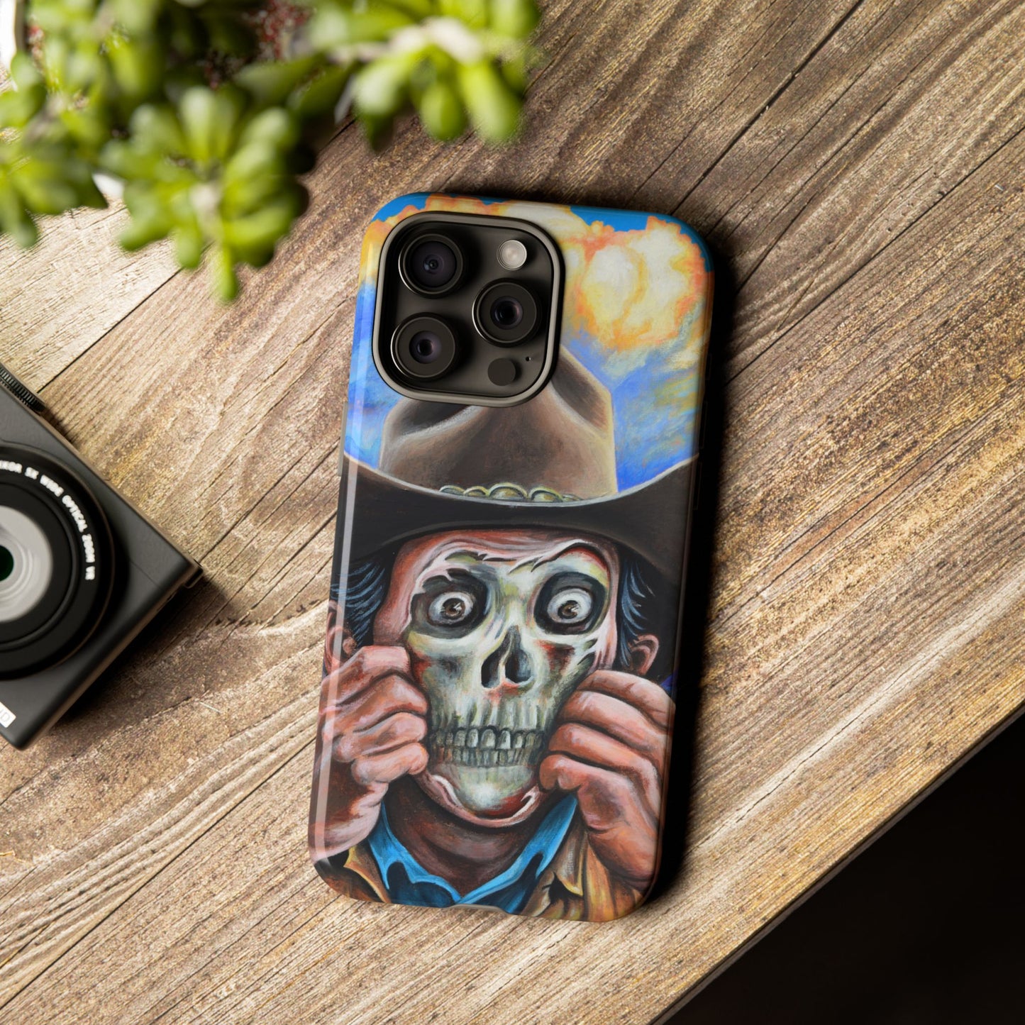 Skull Cowboy Phone Case - Tough Cases with Bold Artwork, Unique Gift for Halloween, Bold Aesthetic, Ideal for Music Lovers, [...]