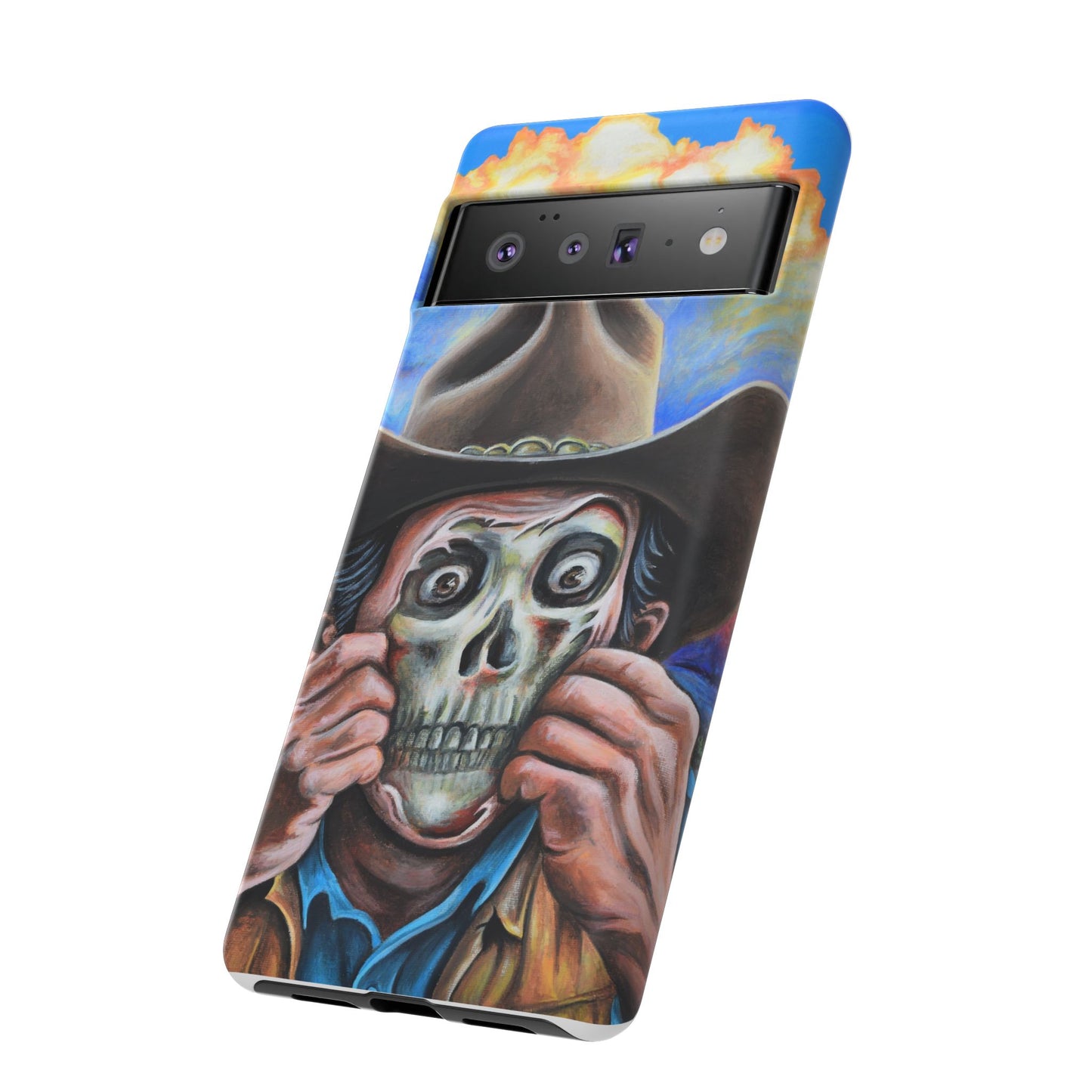 Skull Cowboy Phone Case - Tough Cases with Bold Artwork, Unique Gift for Halloween, Bold Aesthetic, Ideal for Music Lovers, [...]