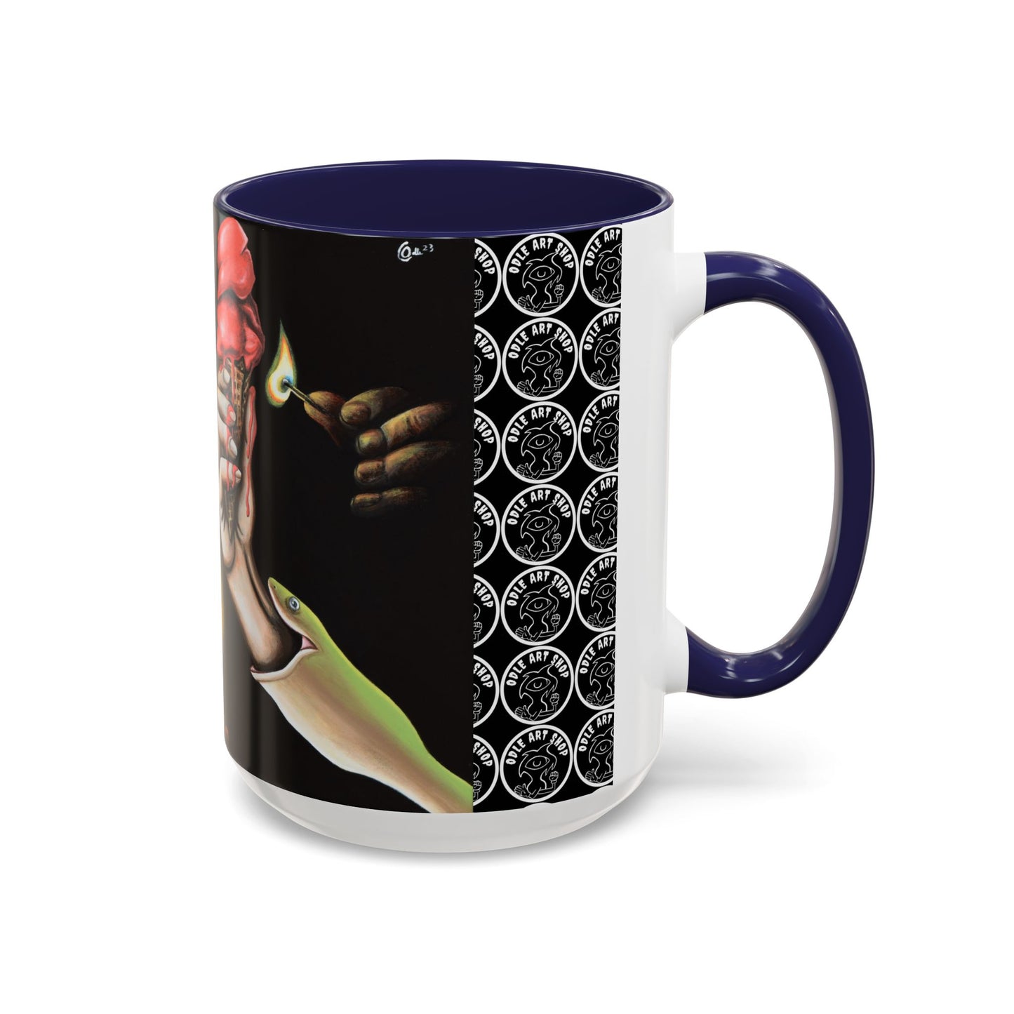 Unique Artistic Accent Coffee Mug with Colorful Ice Cream Design
