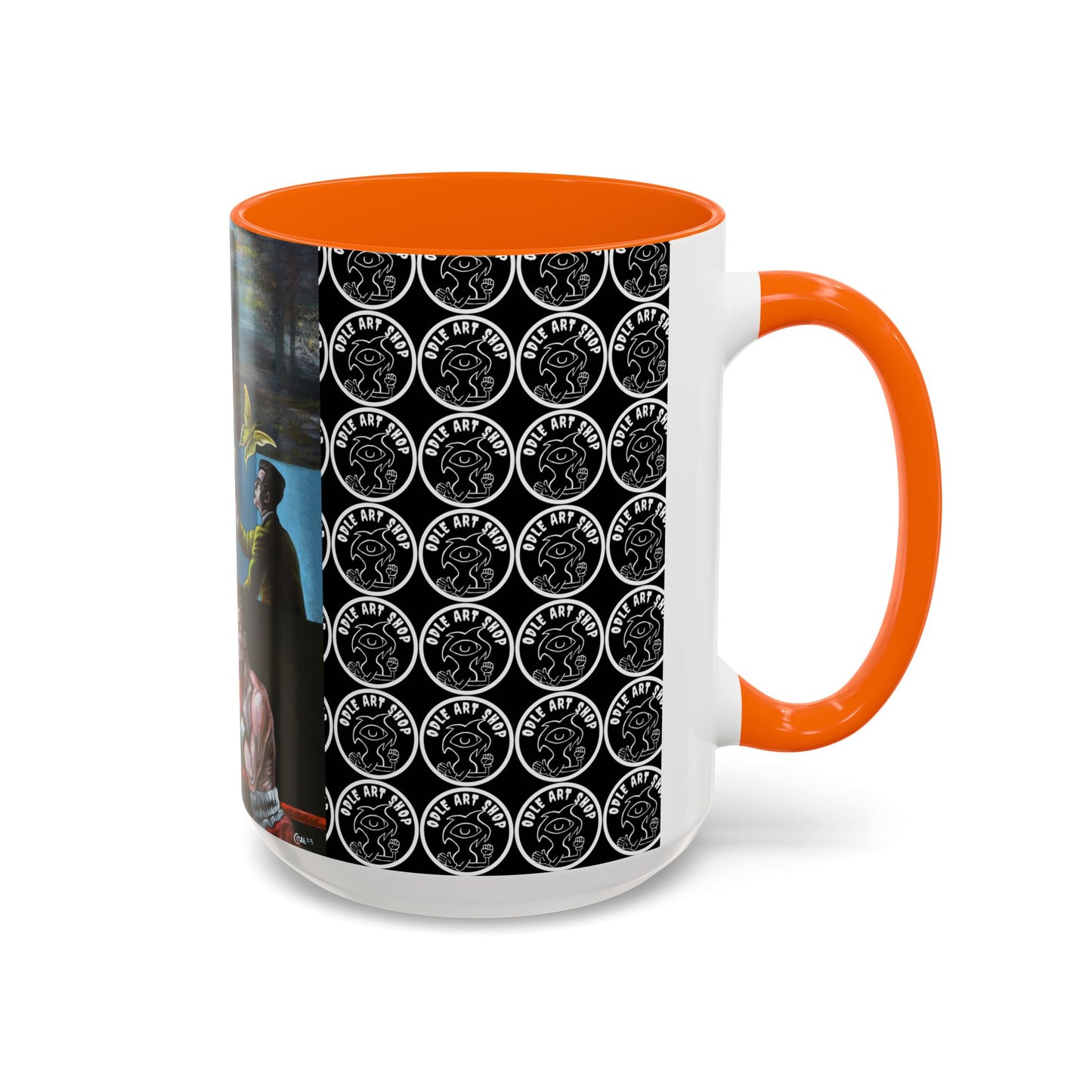 Literary Classics Collage Accent Coffee Mug — Boxing, Butterflies & Dark Forest Art (11/15oz)