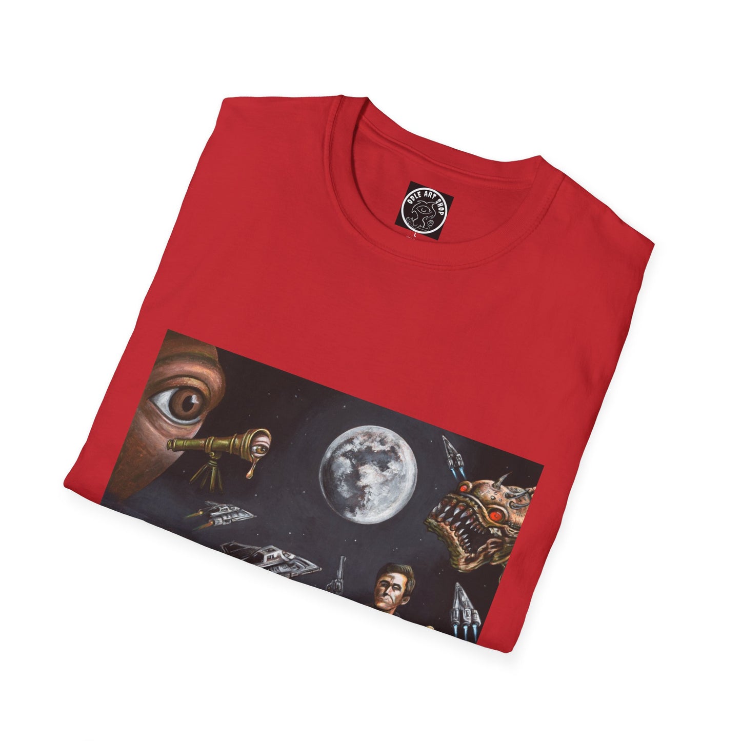 Space Opera Graphic T-Shirt — Retro Sci‑Fi Planet & Heroes Design