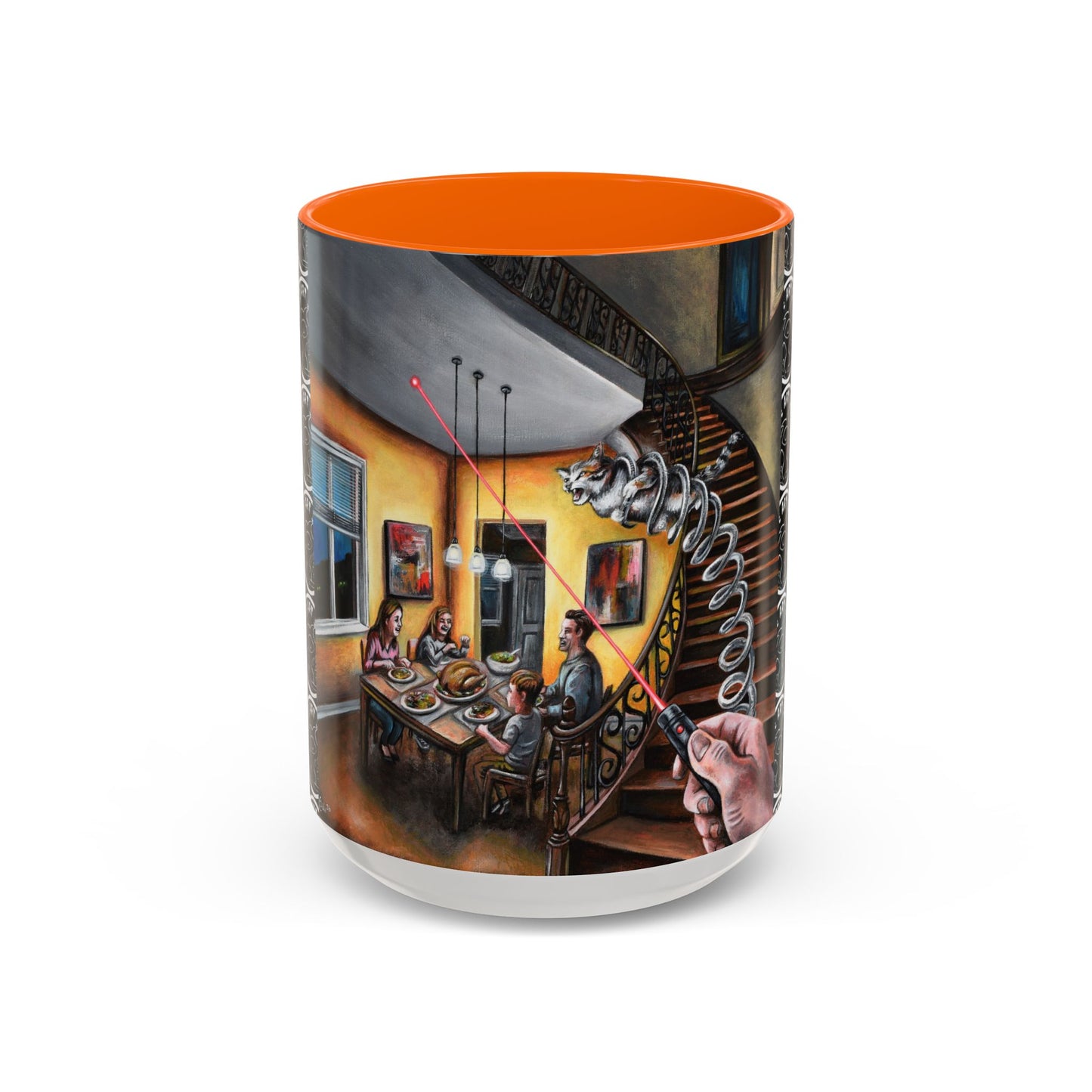 Surreal Dinner Party Accent Coffee Mug — Whimsical Art Coffee Cup (11/15oz)