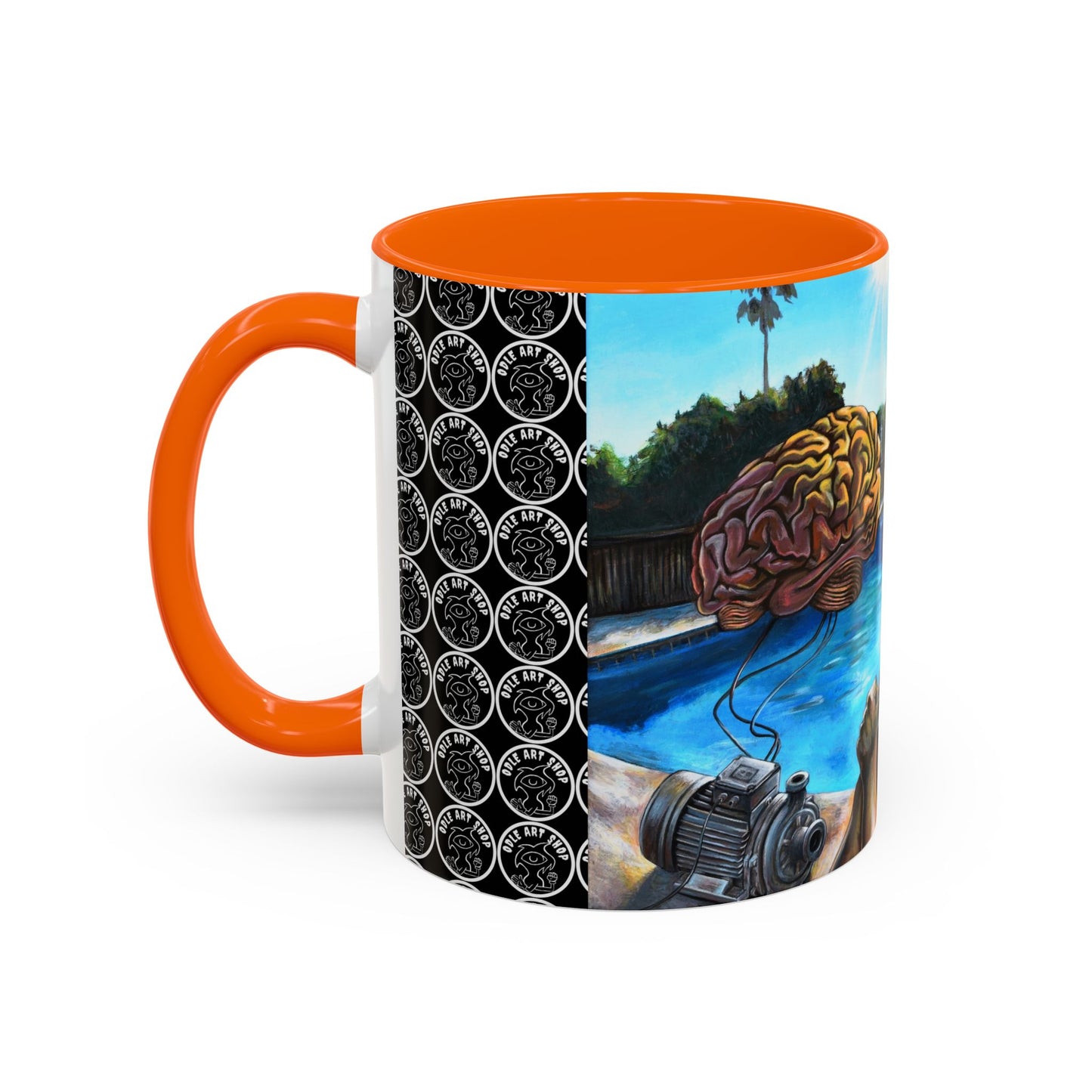 Surreal Poolside Art Coffee Mug — Color Accent 11/15oz