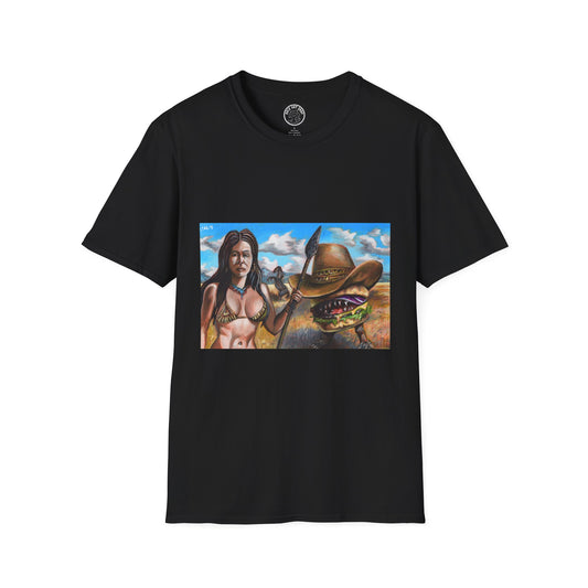 Vibrant Graphic Tee with Western Vibes, Unisex Softstyle T-Shirt, Casual Style, Gift for Cowboys, Everyday Wear, Festival Attire
