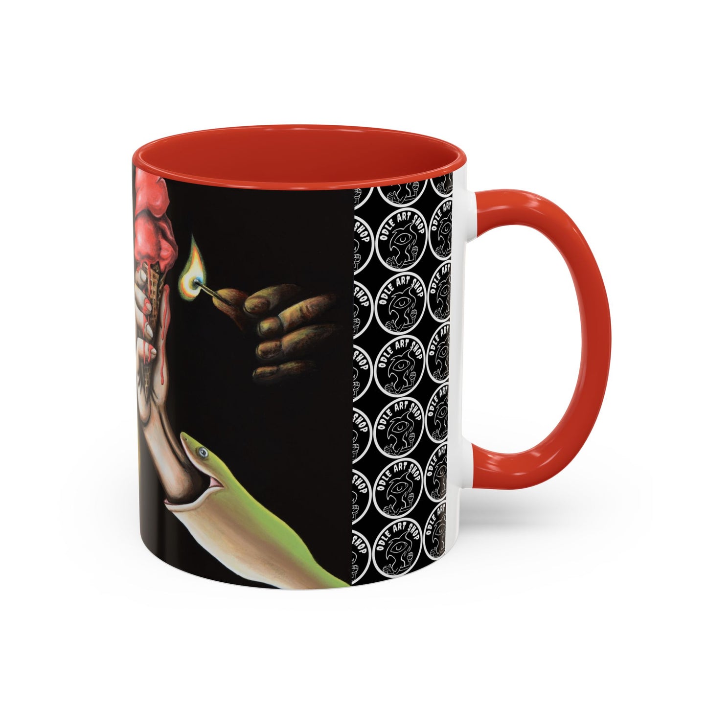 Unique Artistic Accent Coffee Mug with Colorful Ice Cream Design