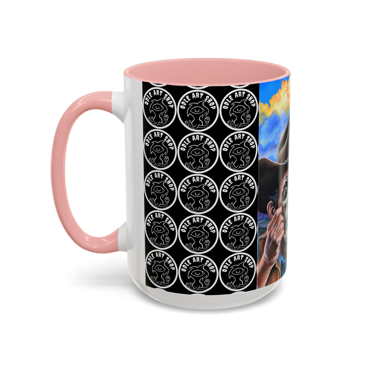 Day of the Dead Accent Coffee Mug, Colorful Skull Design Mug, Halloween Coffee Cup, Unique Art Coffee Mug