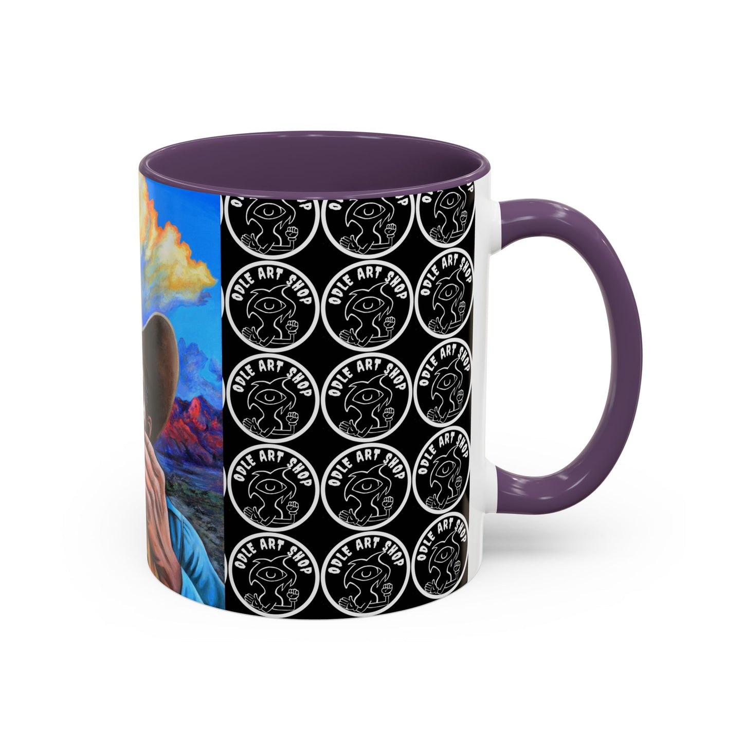 Day of the Dead Accent Coffee Mug, Colorful Skull Design Mug, Halloween Coffee Cup, Unique Art Coffee Mug