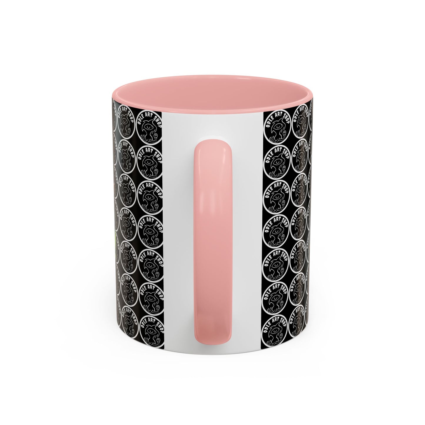 Smiley Mask Art Coffee Mug — Surreal Portrait Accent 11/15oz