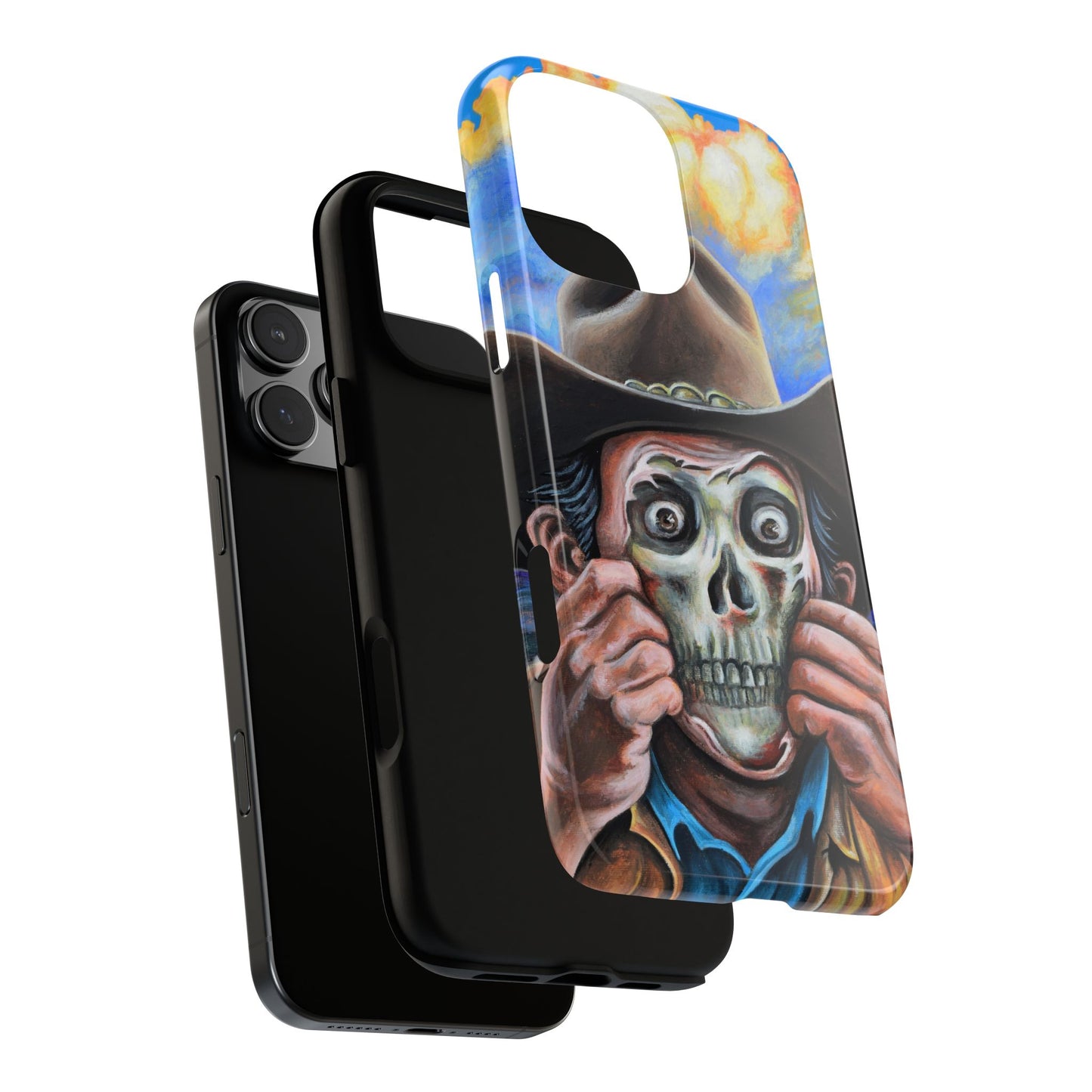 Skull Cowboy Phone Case - Tough Cases with Bold Artwork, Unique Gift for Halloween, Bold Aesthetic, Ideal for Music Lovers, [...]