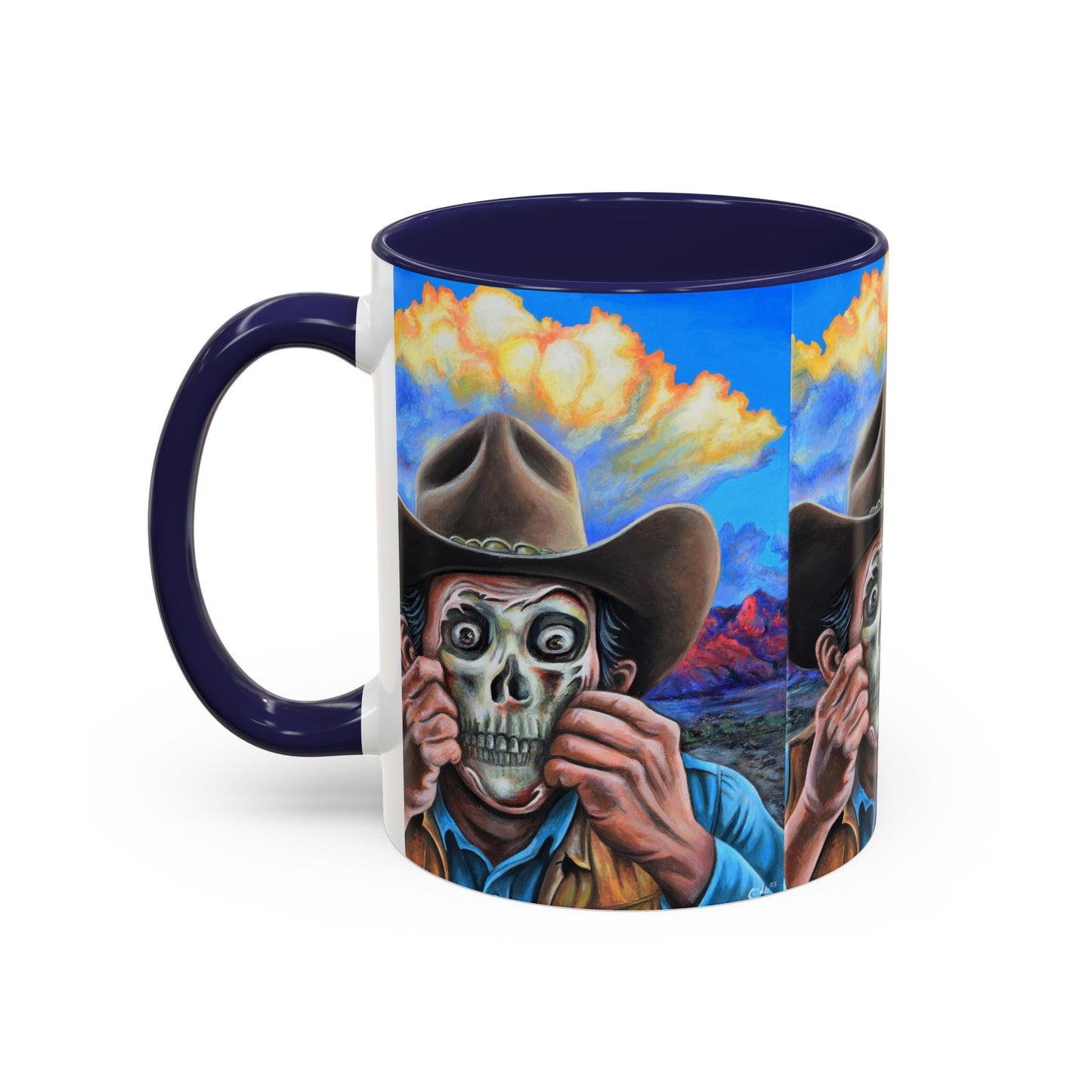 Day of the Dead Accent Coffee Mug, Colorful Skull Design Mug, Halloween Coffee Cup, Gift for Latinos, Unique Art Coffee Mug