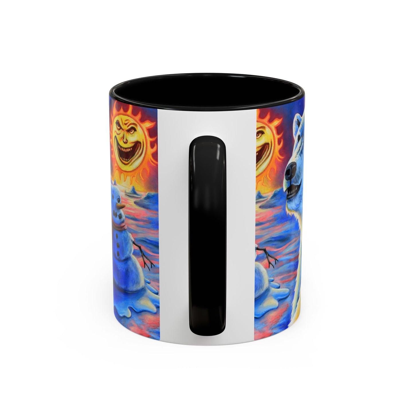 Vibrant Polar Art Coffee Mug | Fun Winter Beverage Cup, Holiday Gift, Unique Decor, Colorful Drinkware, Snowman Design