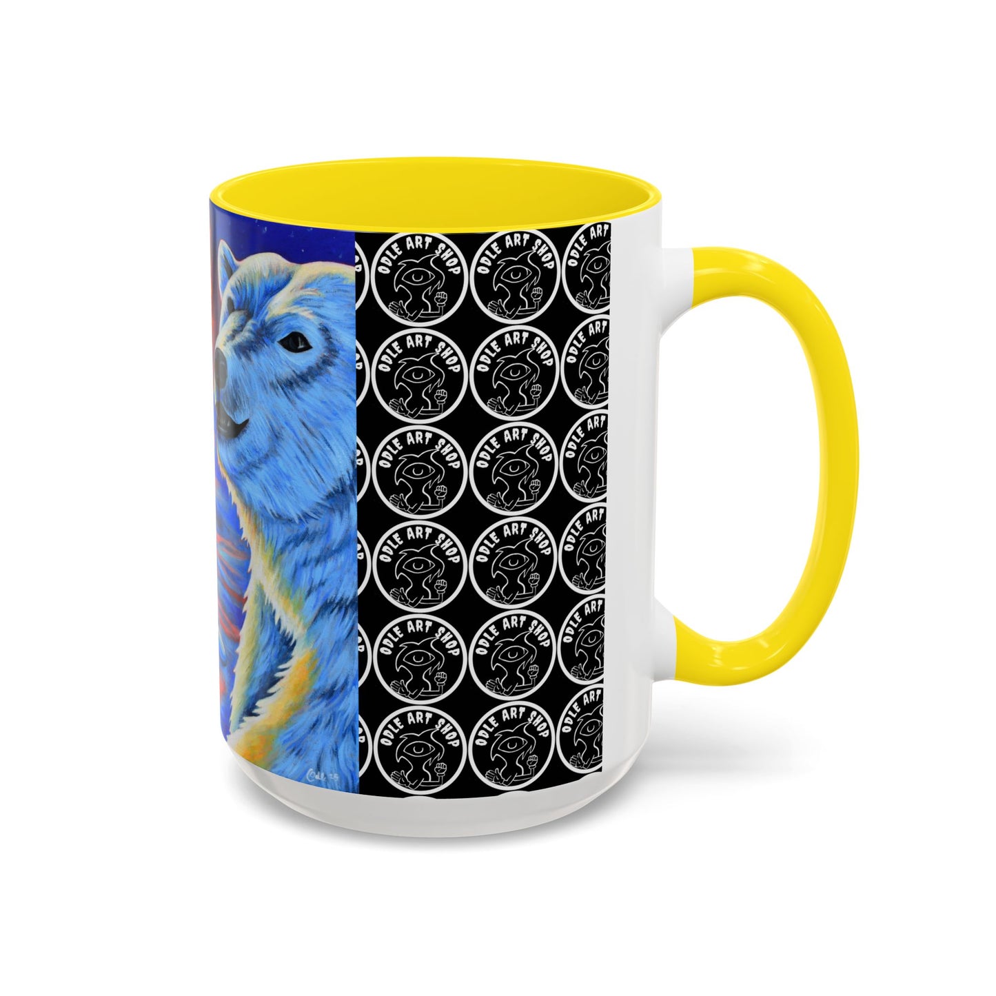 Vibrant Polar Art Coffee Mug | Fun Winter Beverage Cup, Holiday Gift, Unique Decor, Colorful Drinkware, Snowman Design