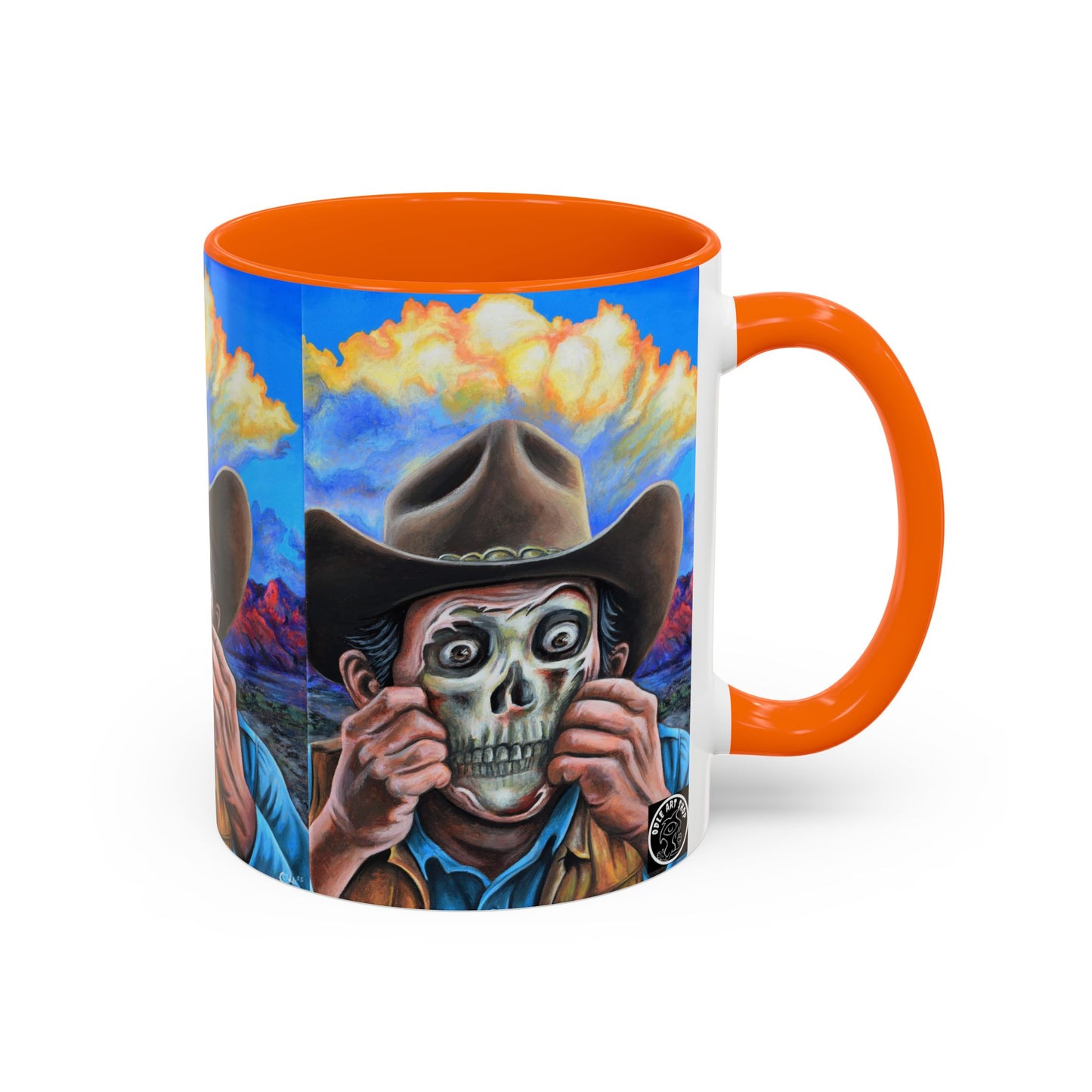 Day of the Dead Accent Coffee Mug, Colorful Skull Design Mug, Halloween Coffee Cup, Gift for Latinos, Unique Art Coffee Mug