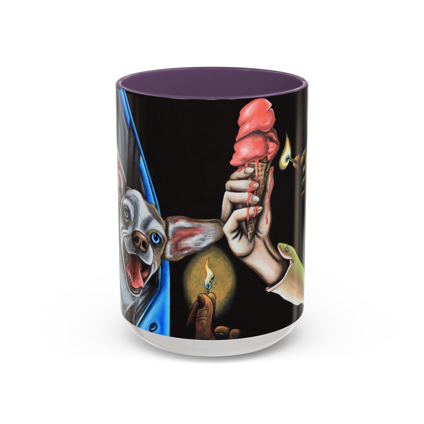 Unique Artistic Accent Coffee Mug with Colorful Ice Cream Design