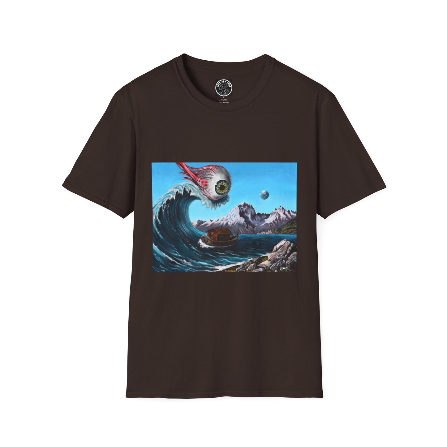 Cosmic Wave T-Shirt — Surreal Meteor Ocean Graphic