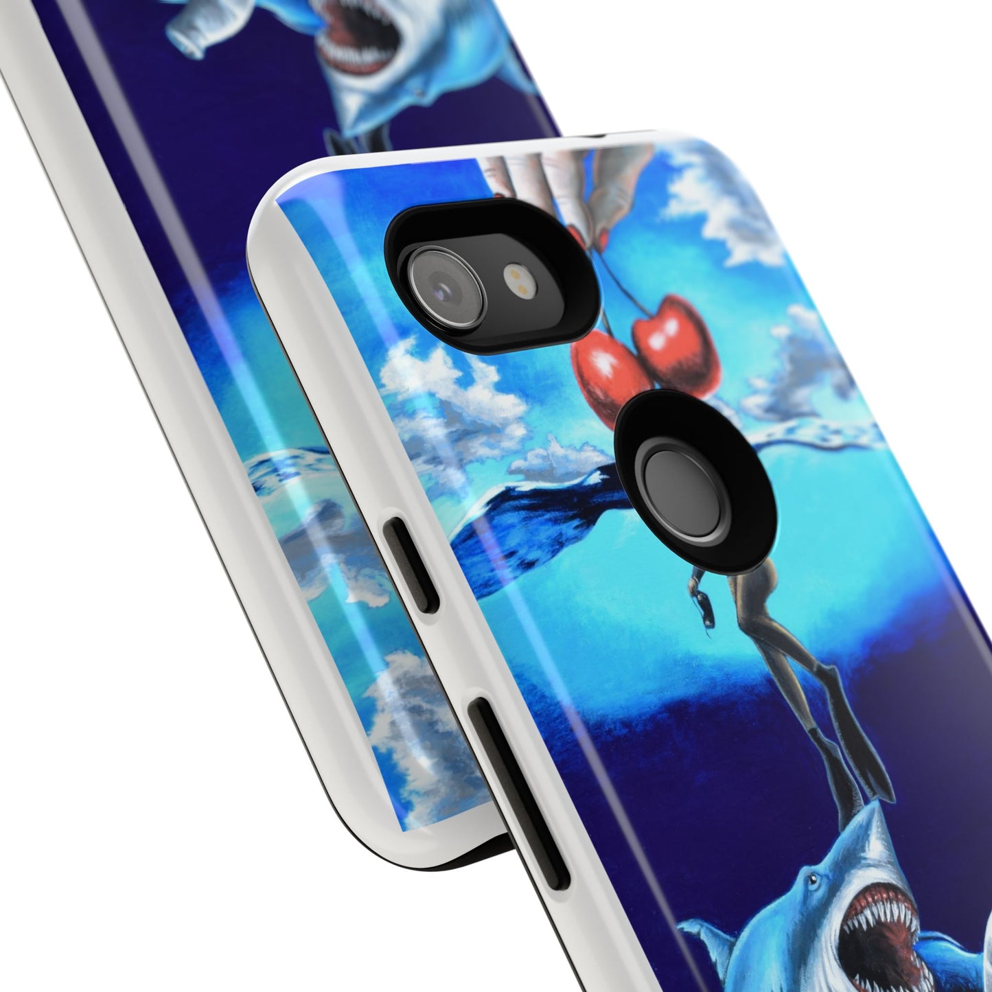 Shark Art Phone Case - Tough Cases, Unique Phone Accessories, Ocean-Inspired Gift, Underwater Art, Fun Phone Cover, Beach Lover Gift