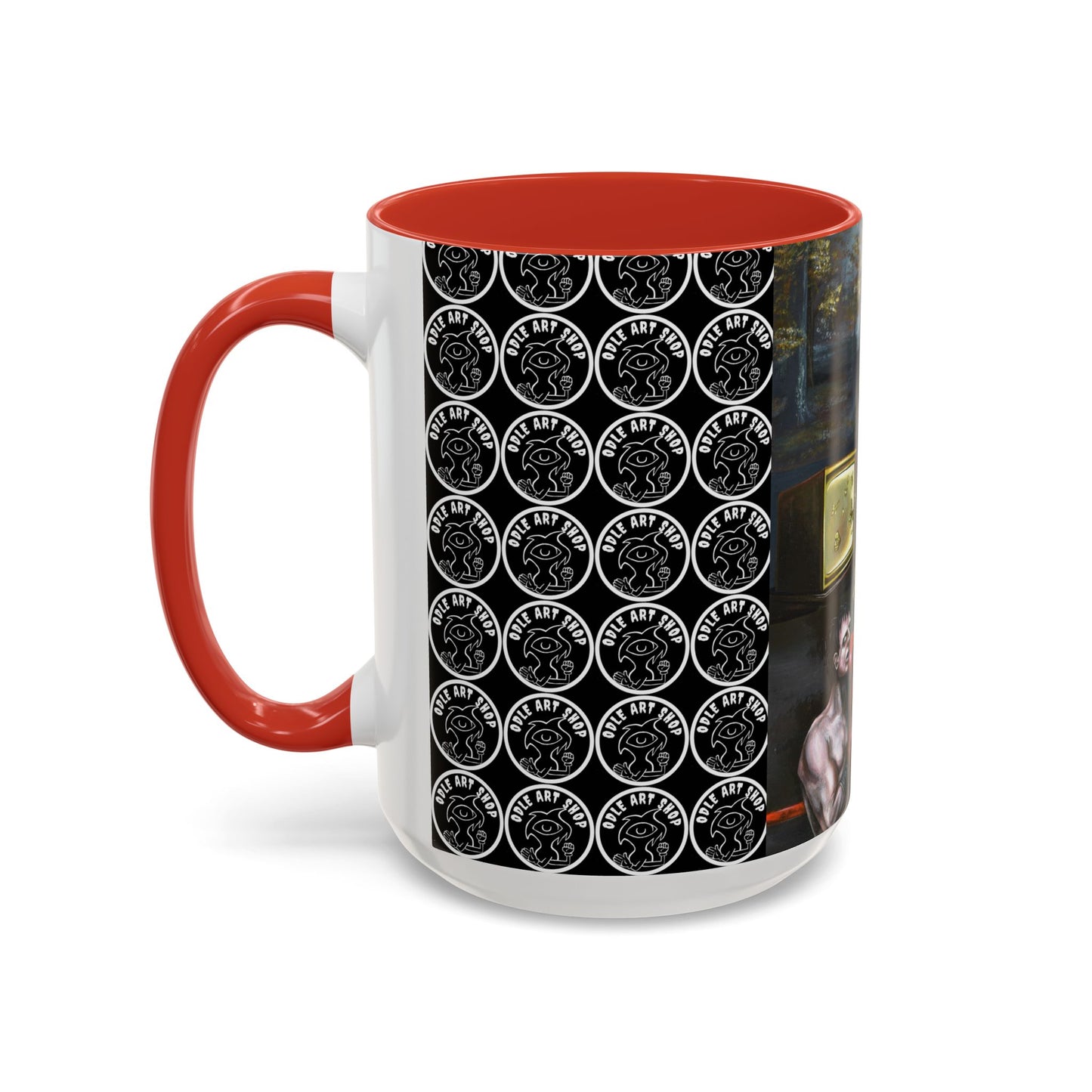 Literary Classics Collage Accent Coffee Mug — Boxing, Butterflies & Dark Forest Art (11/15oz)