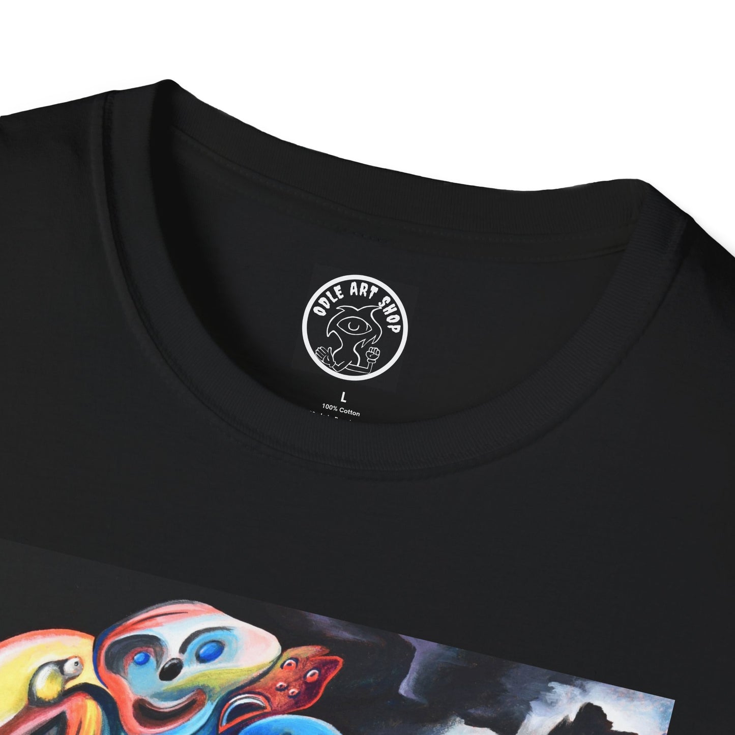 Artistic Unisex Softstyle T-Shirt with Unique Graphic Design, Casual Wear, Graphic Tee, Gift for Art Lovers, Comfortable & Stylish