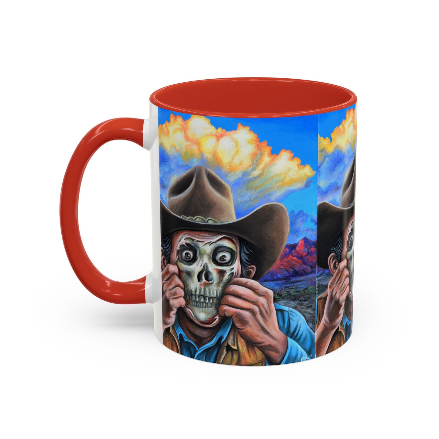 Day of the Dead Accent Coffee Mug, Colorful Skull Design Mug, Halloween Coffee Cup, Gift for Latinos, Unique Art Coffee Mug