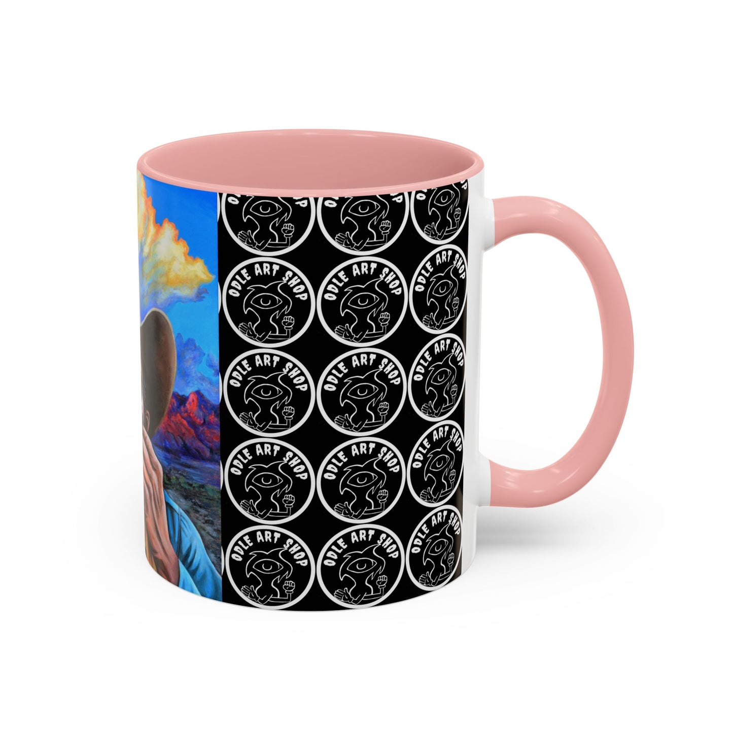 Day of the Dead Accent Coffee Mug, Colorful Skull Design Mug, Halloween Coffee Cup, Unique Art Coffee Mug
