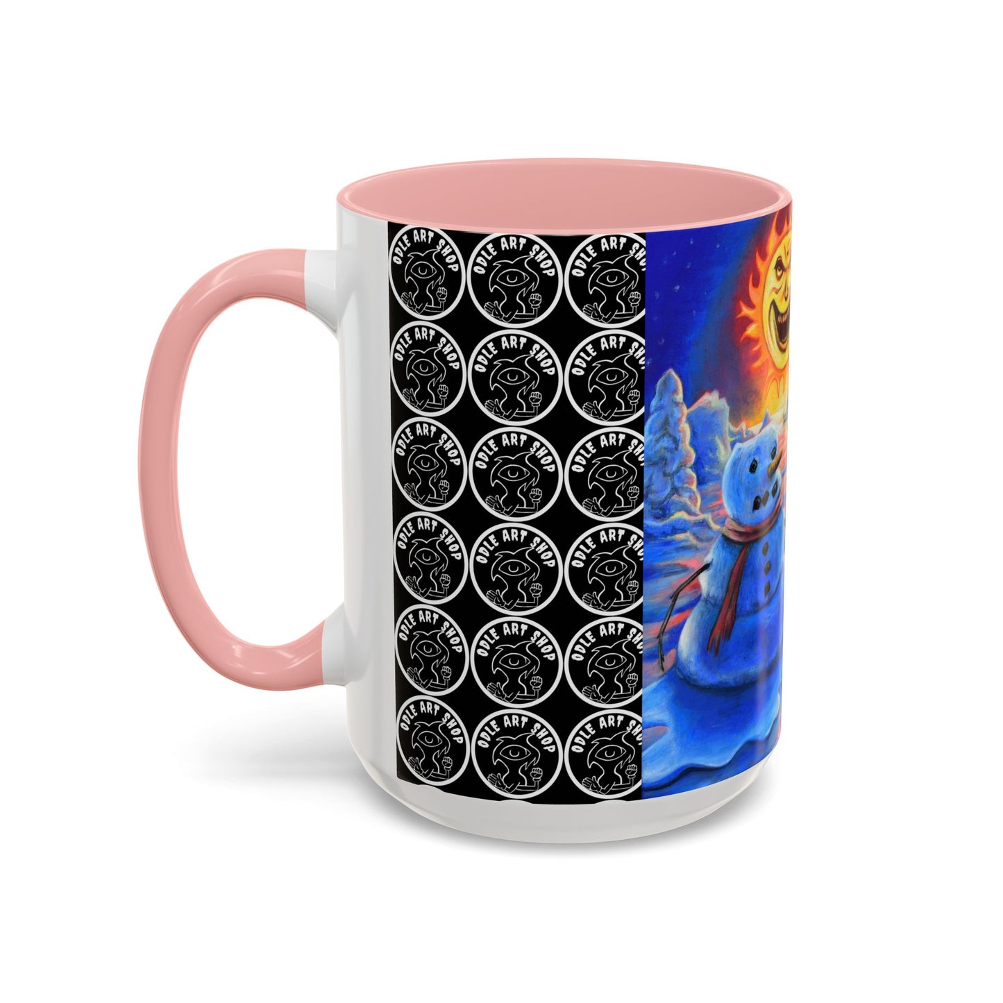 Vibrant Polar Art Coffee Mug | Fun Winter Beverage Cup, Holiday Gift, Unique Decor, Colorful Drinkware, Snowman Design