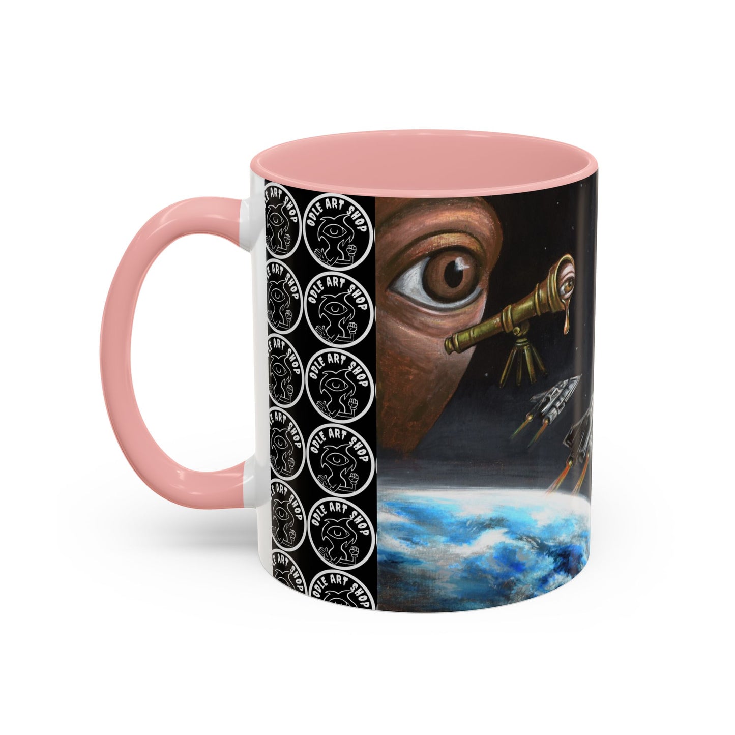 Space Adventure Coffee Mug - Retro Sci‑Fi Crew & Alien Monsters