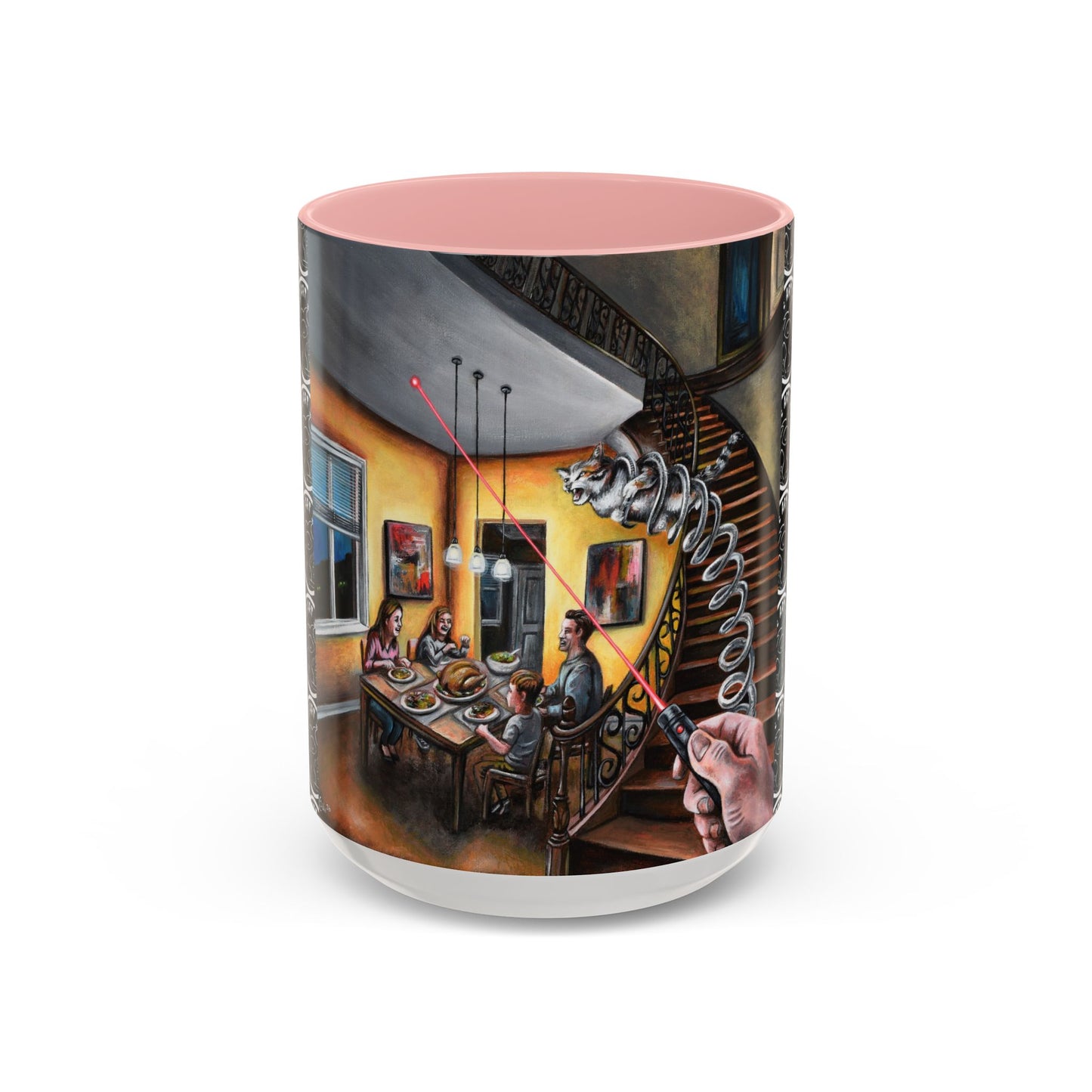 Surreal Dinner Party Accent Coffee Mug — Whimsical Art Coffee Cup (11/15oz)