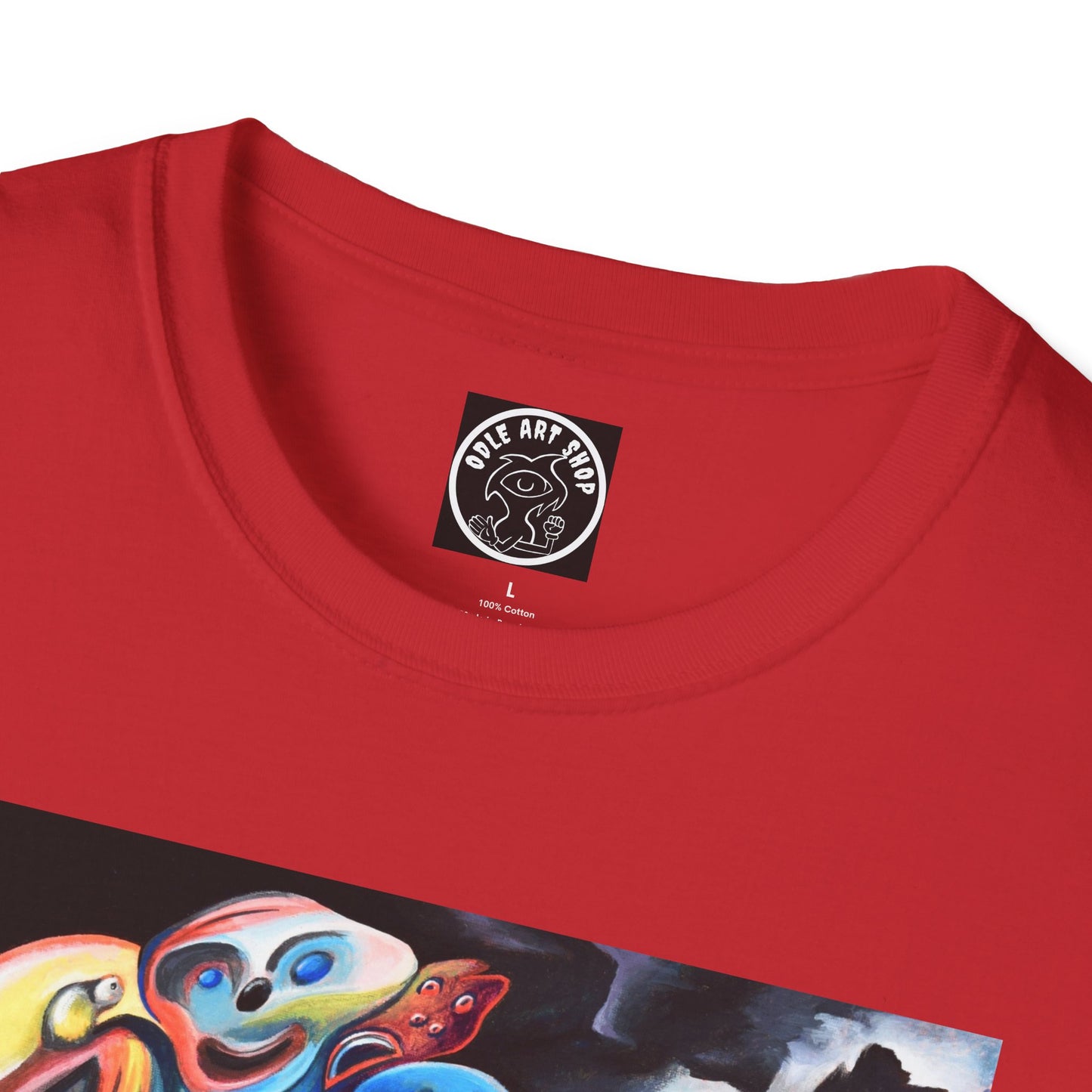 Artistic Unisex Softstyle T-Shirt with Unique Graphic Design, Casual Wear, Graphic Tee, Gift for Art Lovers, Comfortable & Stylish