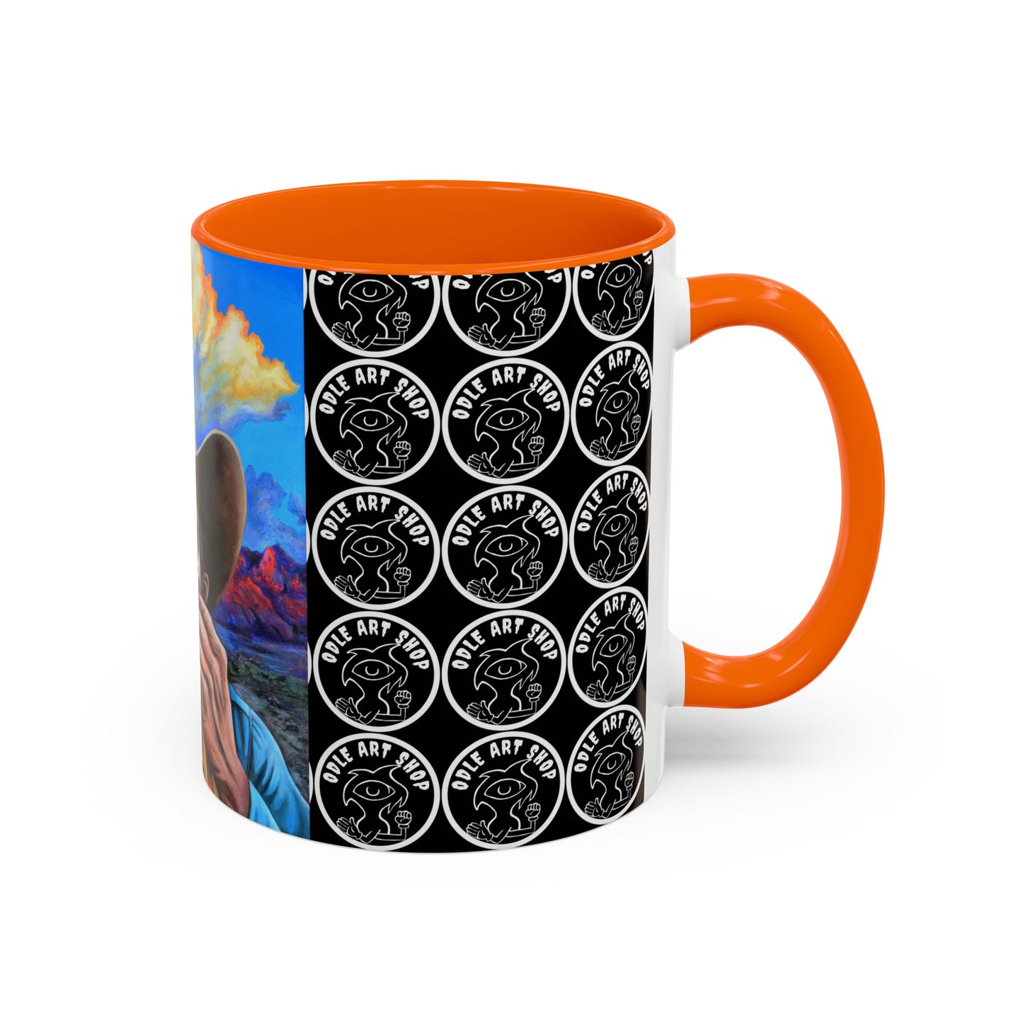 Day of the Dead Accent Coffee Mug, Colorful Skull Design Mug, Halloween Coffee Cup, Unique Art Coffee Mug