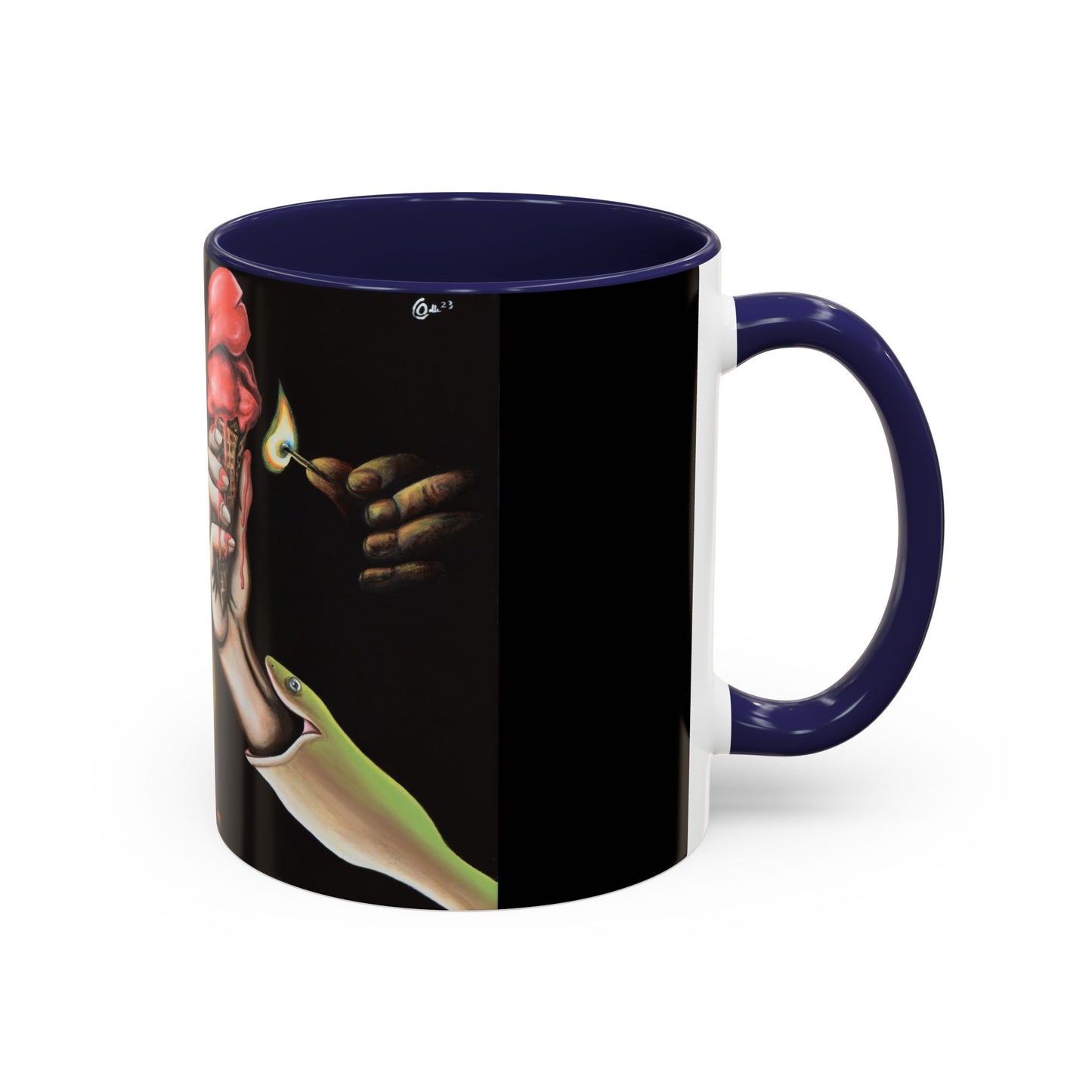 Unique Artistic Accent Coffee Mug with Colorful Ice Cream Design